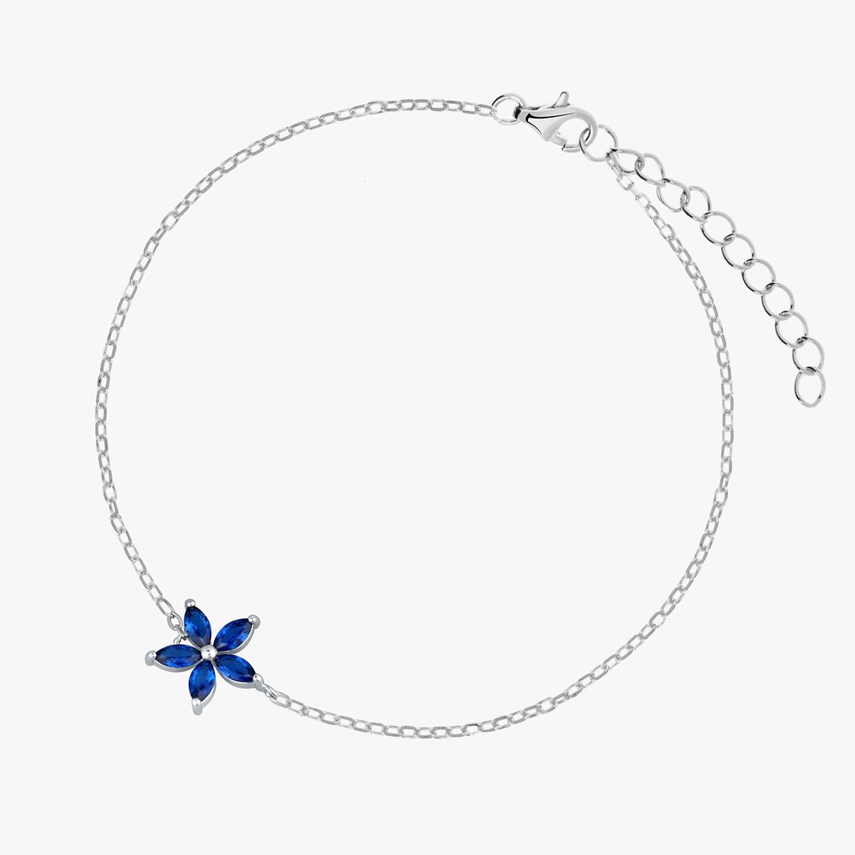 W.KRUK Bransoleta srebrna z niebieskimi cyrkoniami