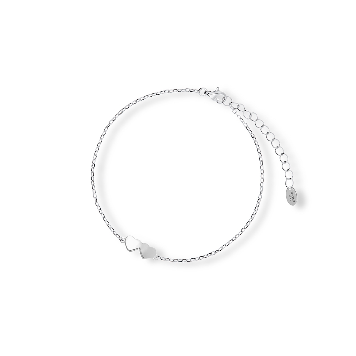 W.KRUK Bransoleta srebrna złączone serca