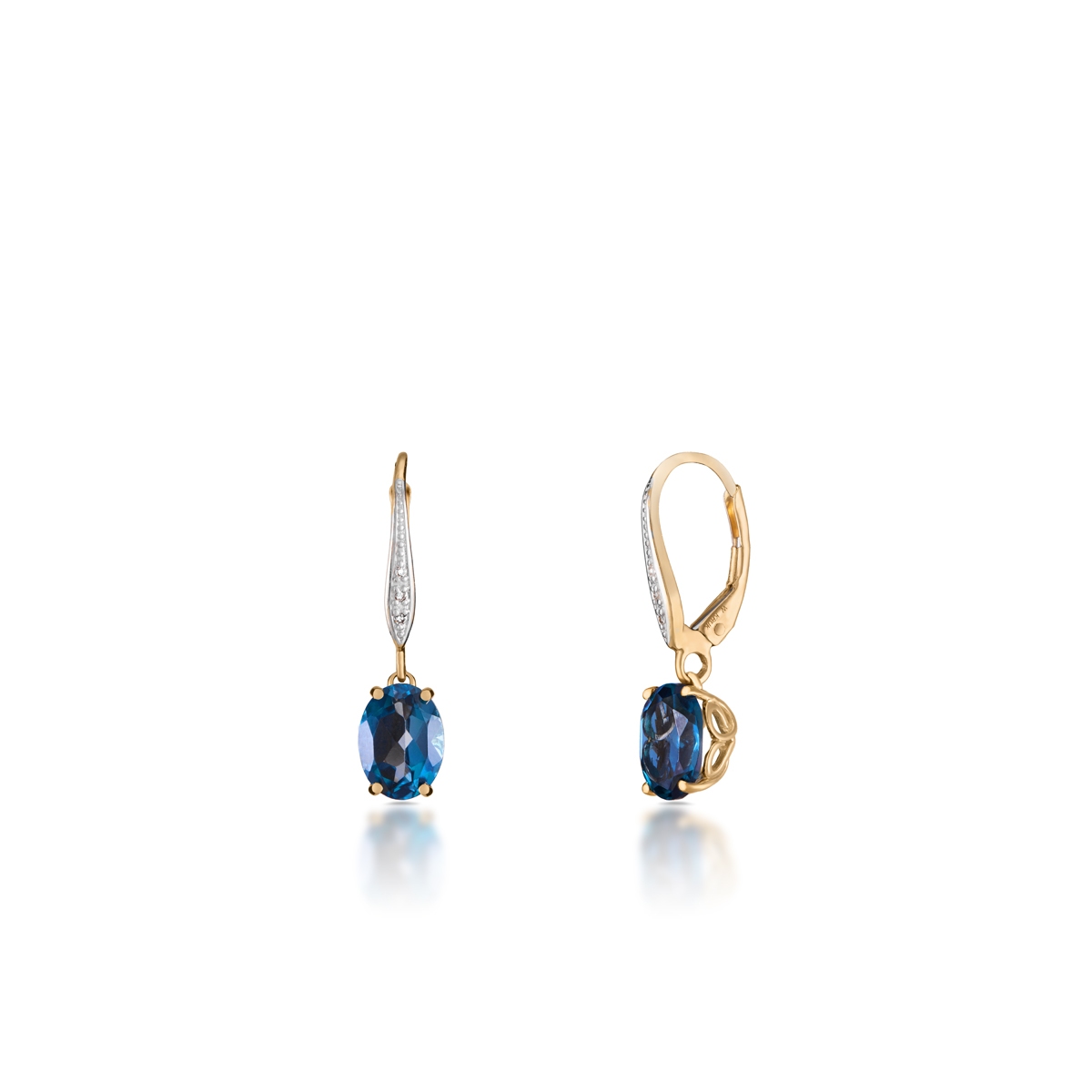 W.KRUK Kolczyki z topazami London blue