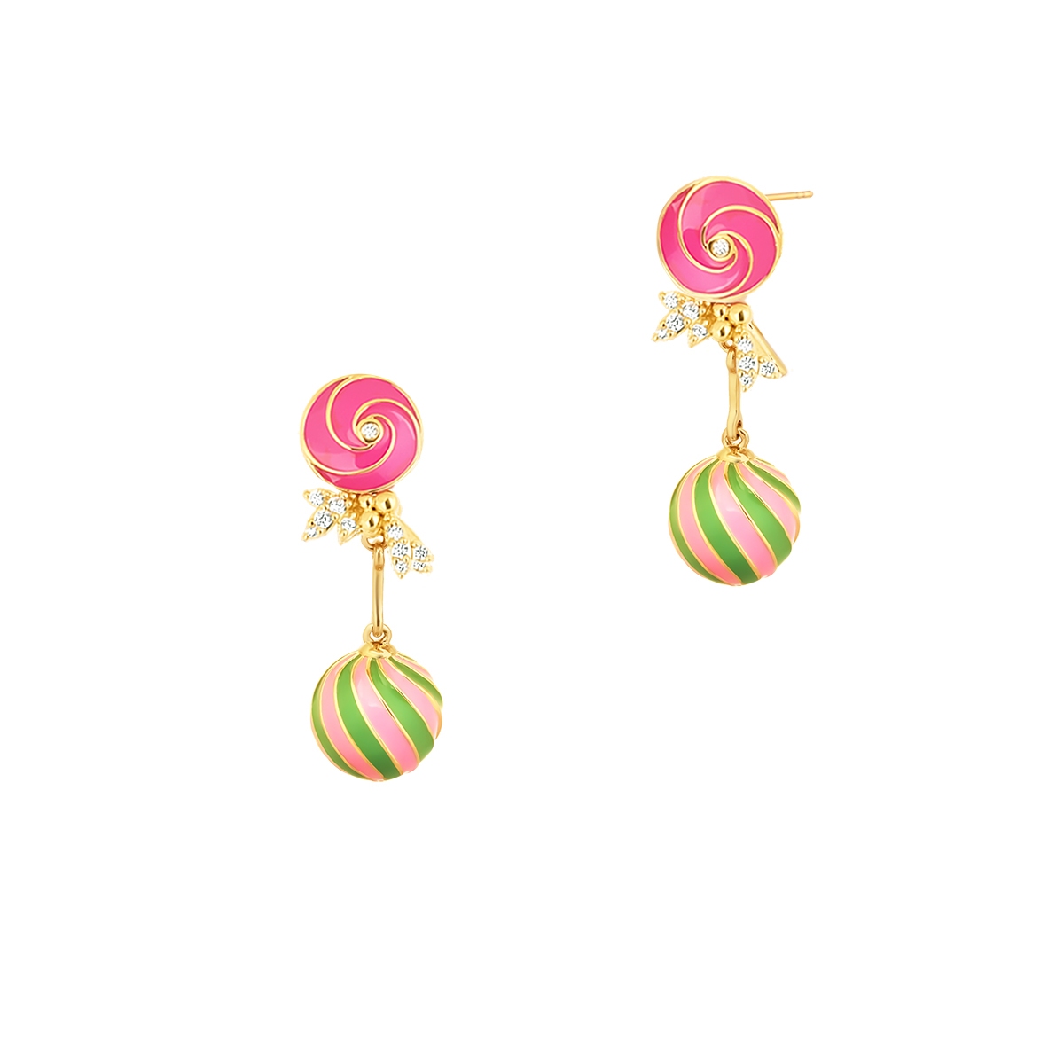 W.KRUK Kolczyki z kolorową emalią Wonderland