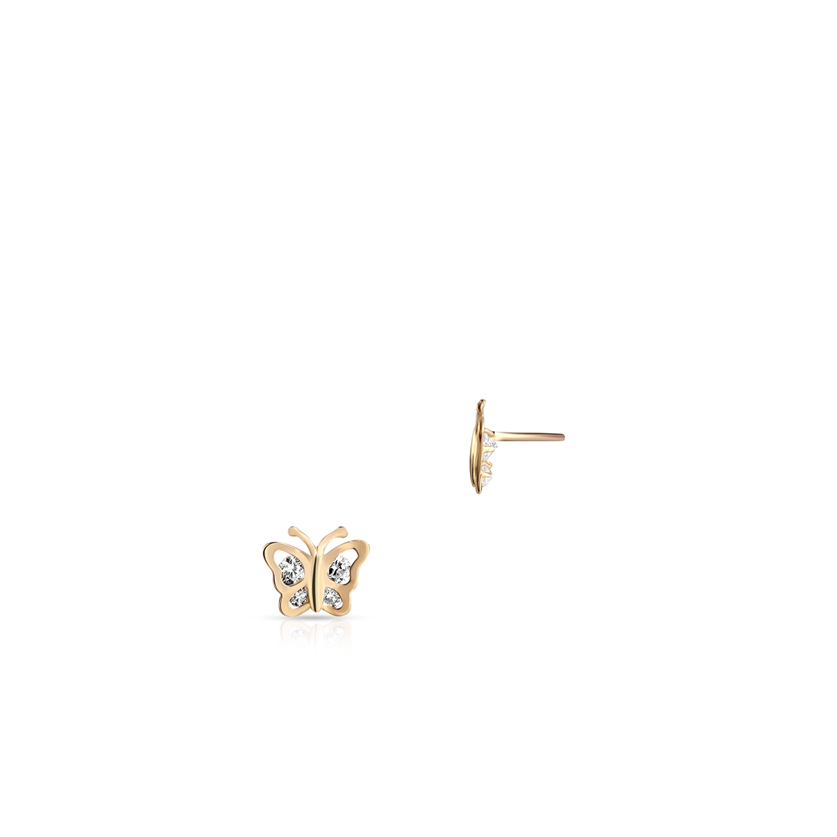 W.KRUK Kolczyki złote motyle