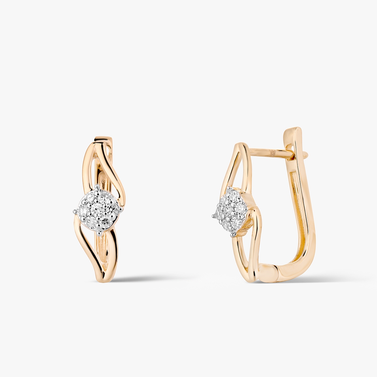 W.KRUK Kolczyki złote z diamentami