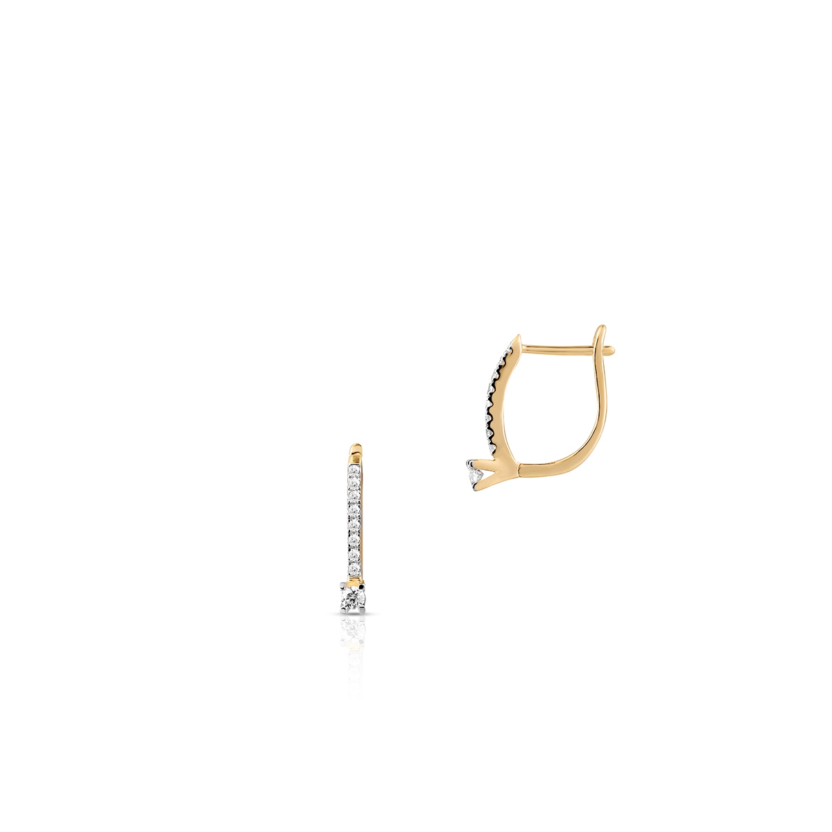 W.KRUK Kolczyki złote z diamentami i brylantami