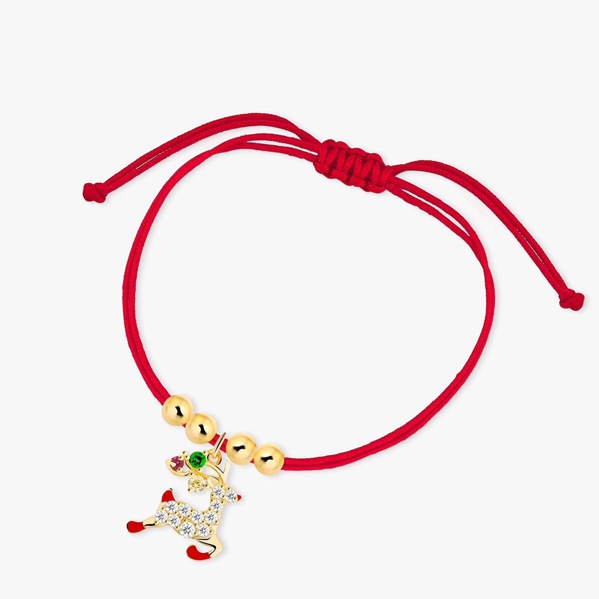 W.KRUK Bransoleta sznurkowa z reniferem