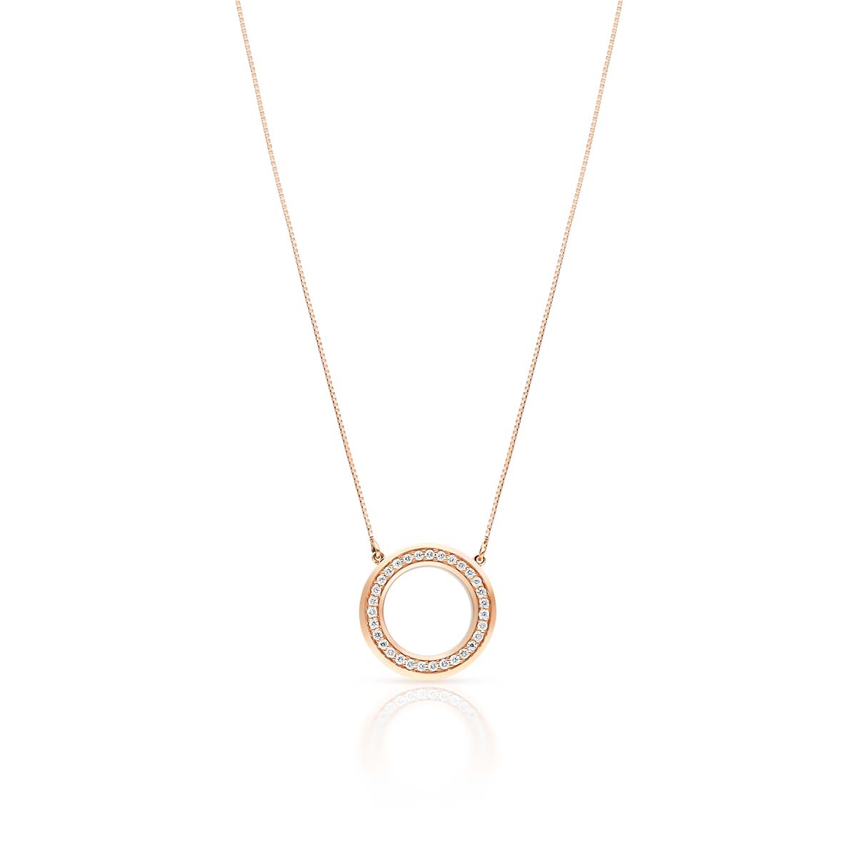 W.KRUK Naszyjnik różowe złoto z brylantami