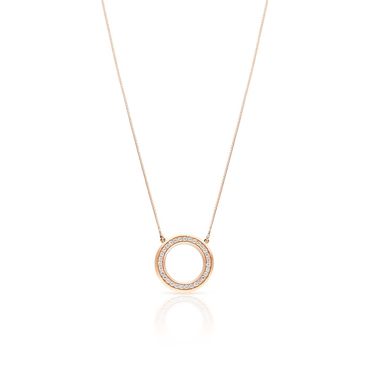 W.KRUK Naszyjnik różowe złoto z brylantami