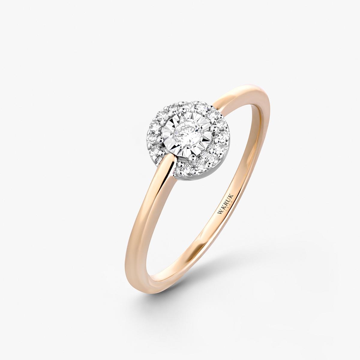 W.KRUK Pierścionek złoty z diamentami