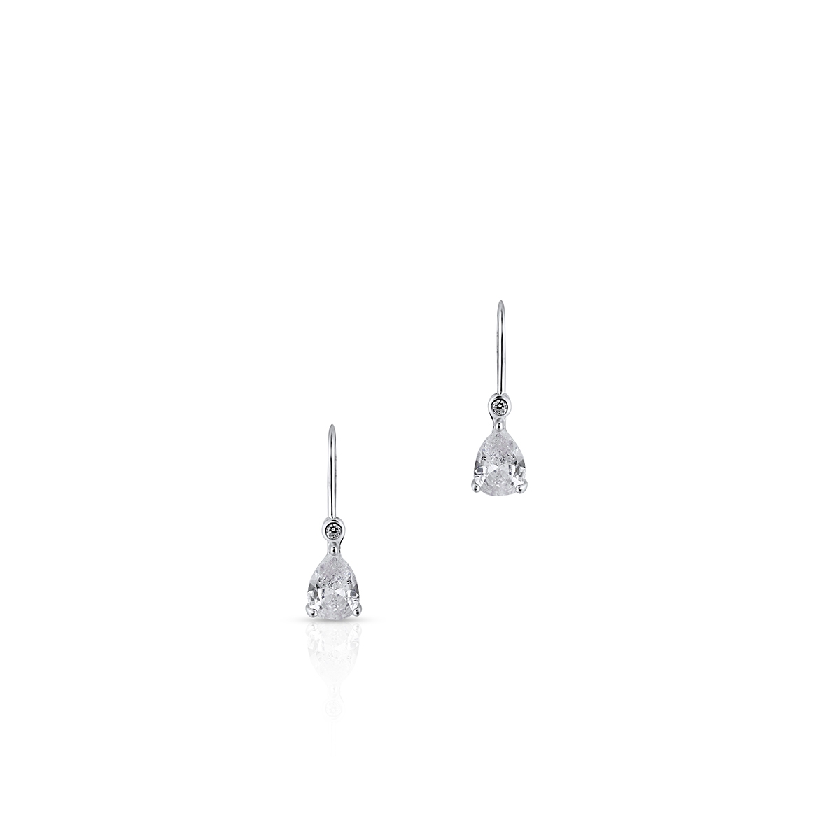 W.KRUK Kolczyki srebrne długie z cyrkoniami