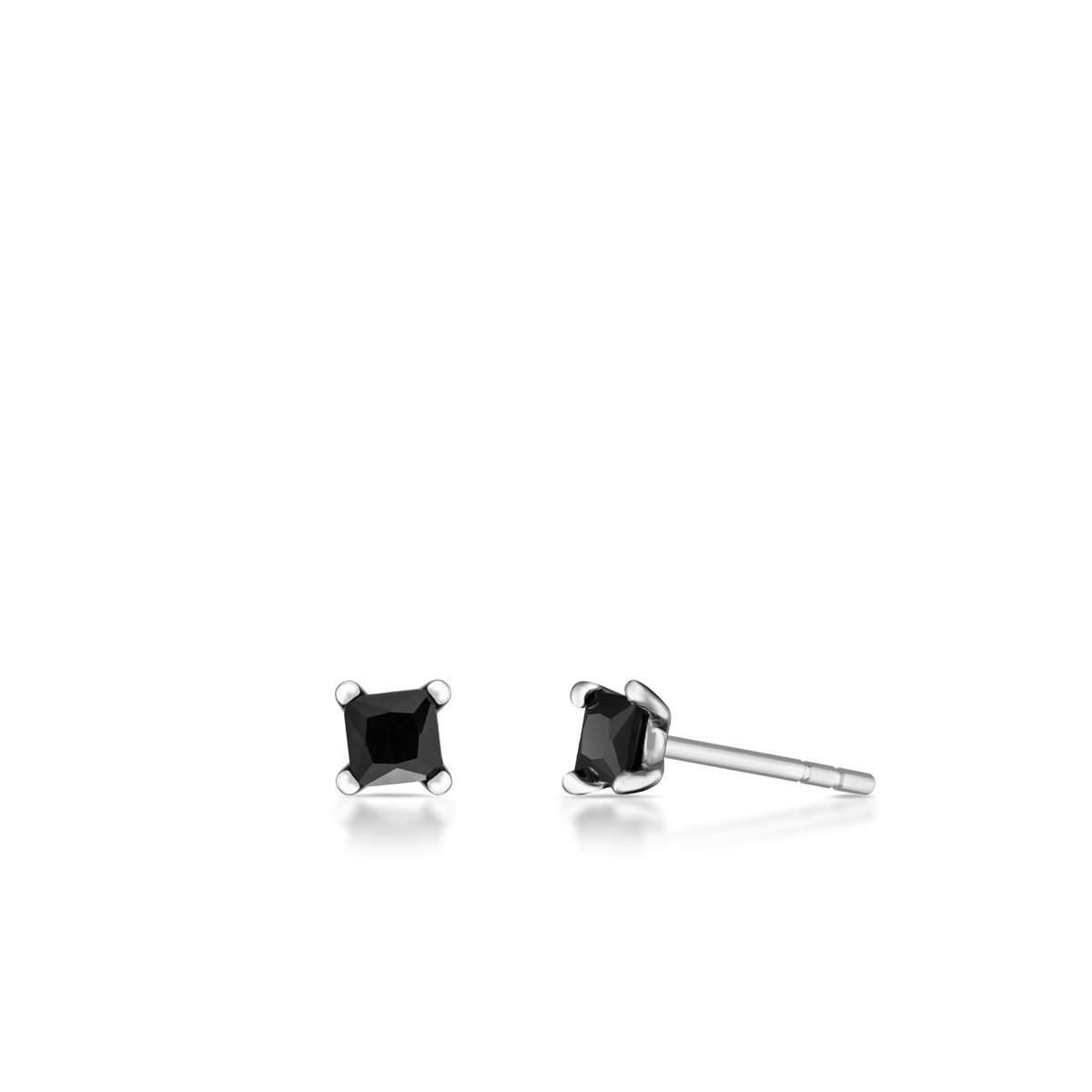 W.KRUK Kolczyki srebrne z czarnymi cyrkoniami