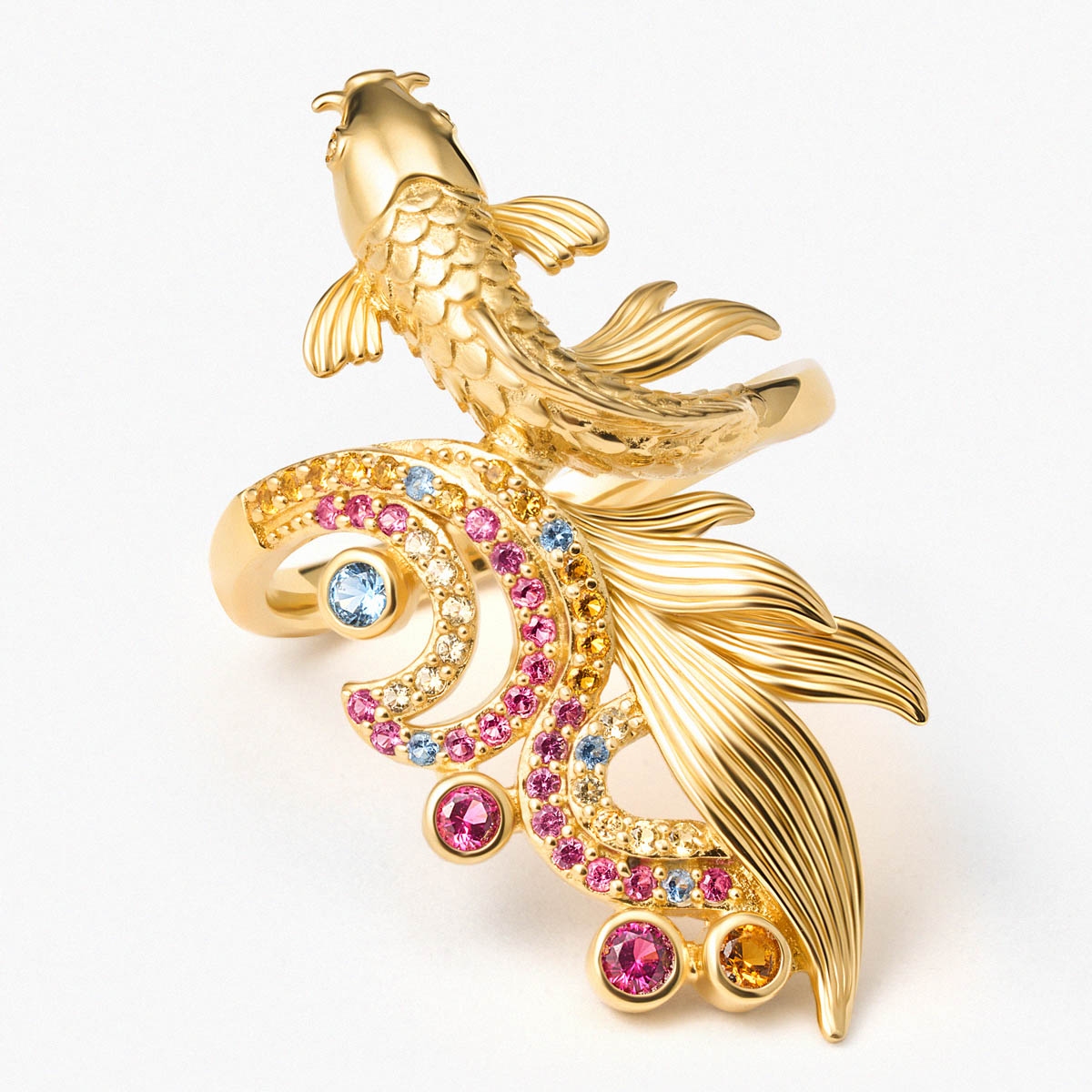 W.KRUK Pierścionek srebrny KOI