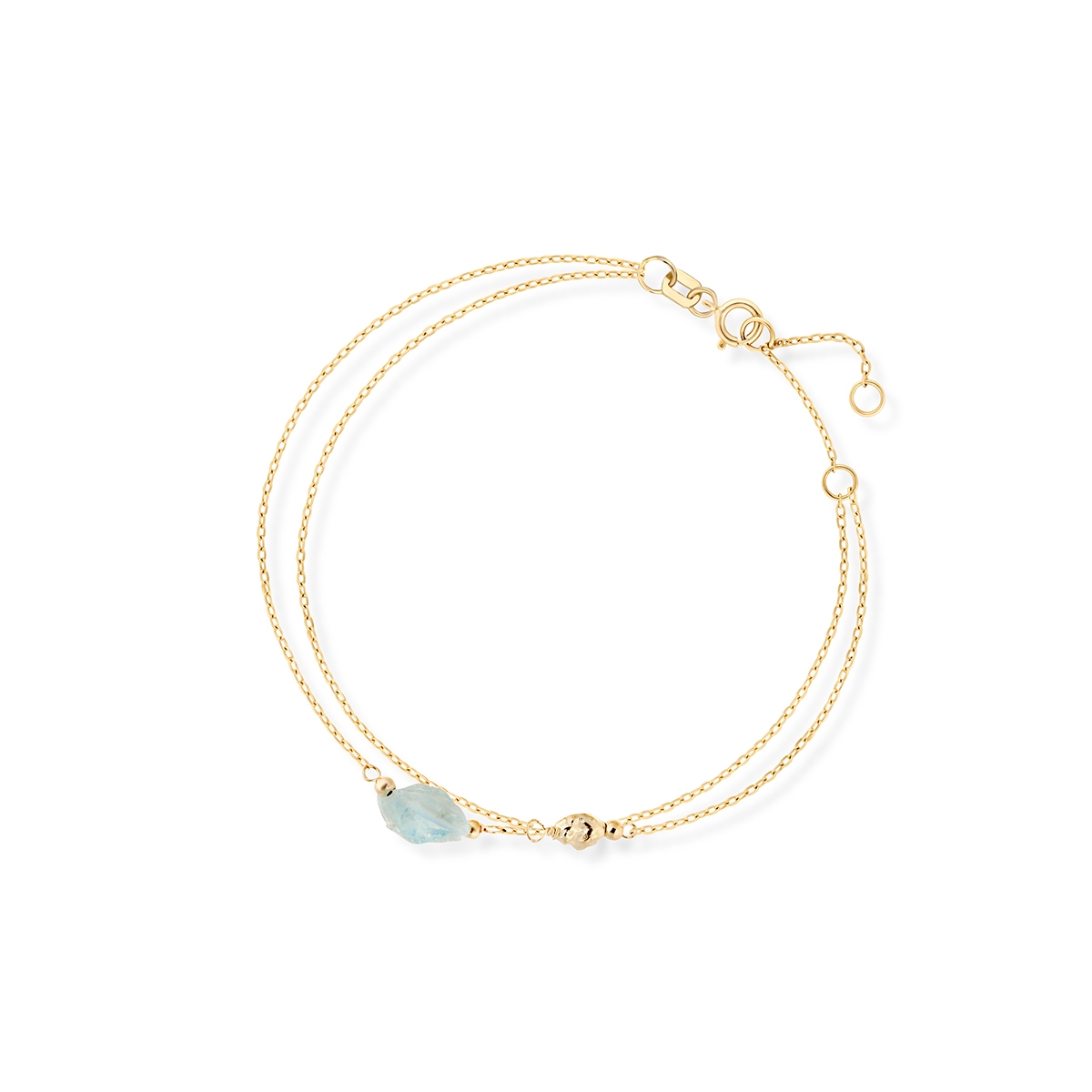 W.KRUK Bransoleta złota z niebieskim apatytem Saint Tropez