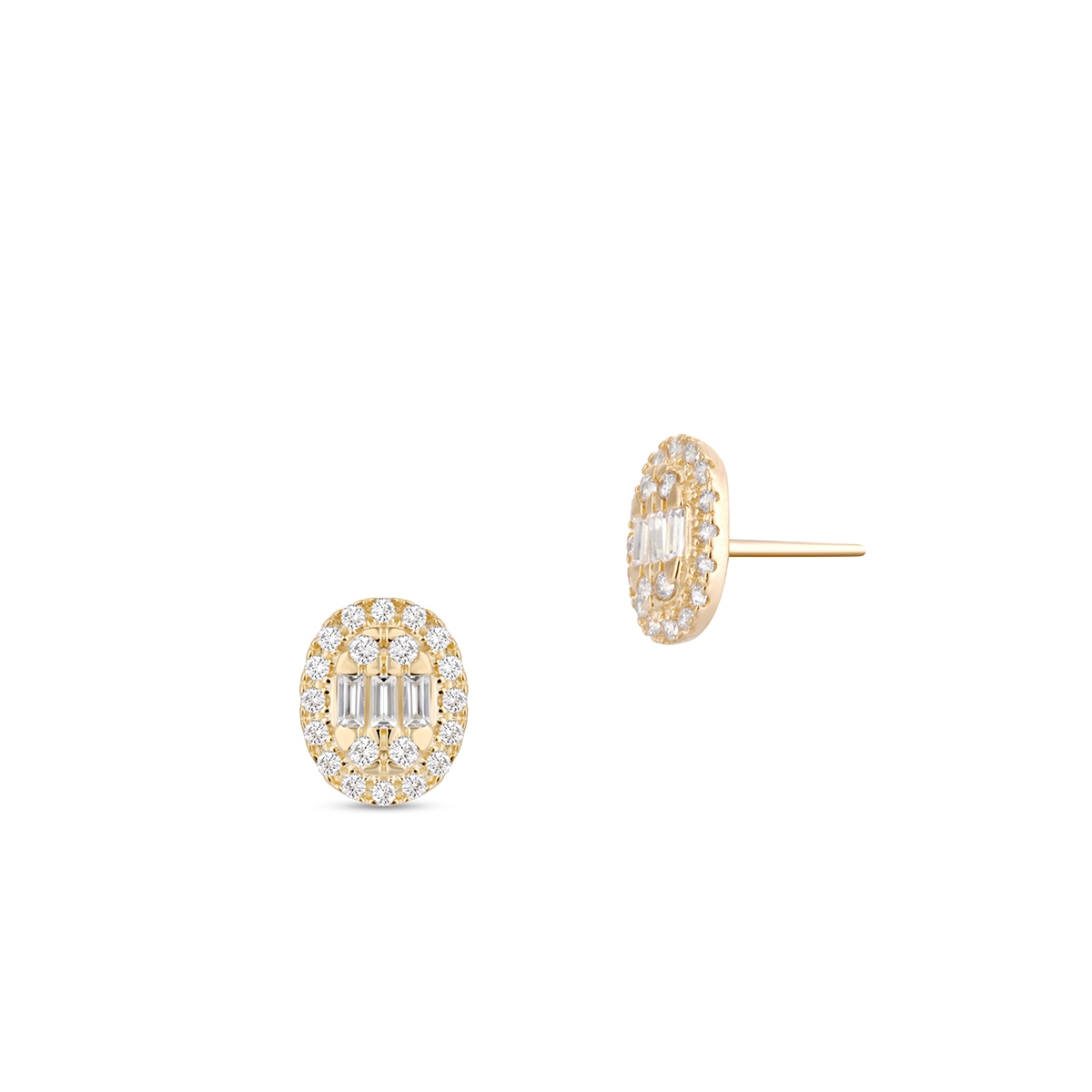 W.KRUK Kolczyki złote z cyrkoniami