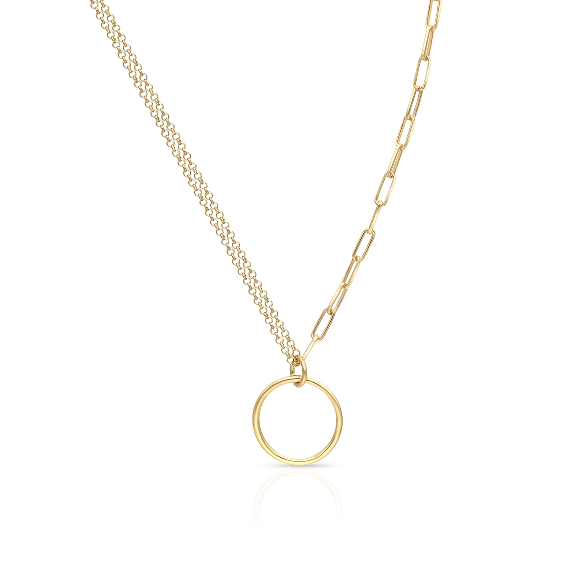 W.KRUK Naszyjnik srebrny pozłacany paper clip