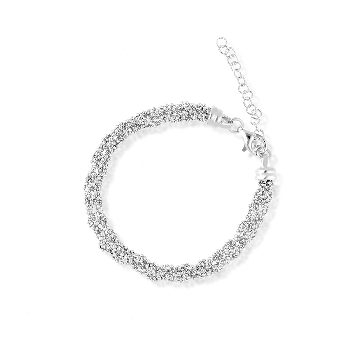 W.KRUK Bransoleta srebrna splot popcorn