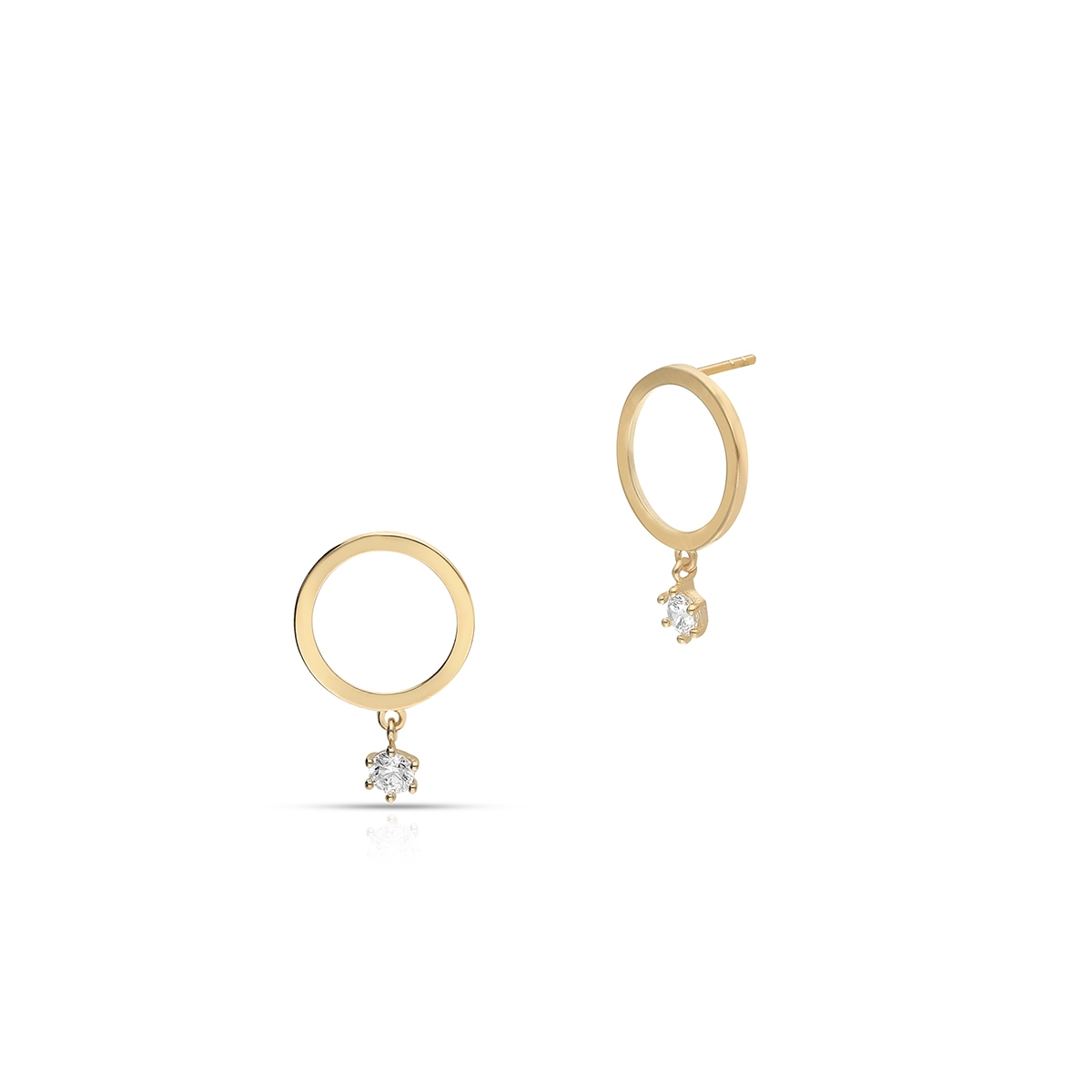 W.KRUK Kolczyki złote z cyrkoniami