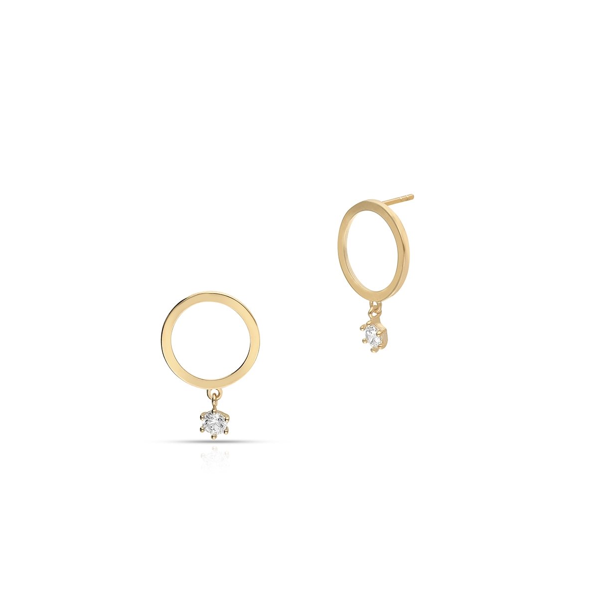 W.KRUK Kolczyki złote z cyrkoniami