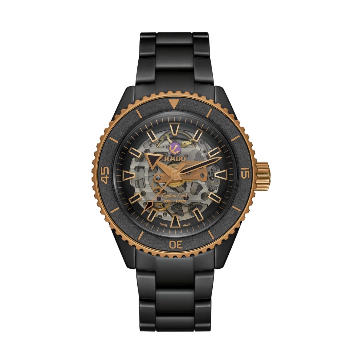 W.KRUK ZEGAREK RADO Captain Cook High-Tech Ceramic Skeleton