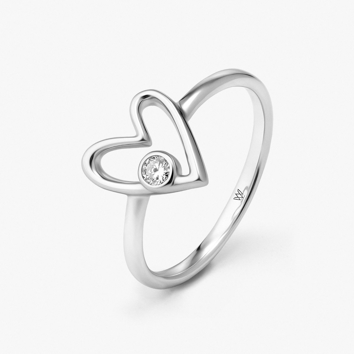 W.KRUK Pierścionek srebrny z diamentem laboratoryjnym Czułość