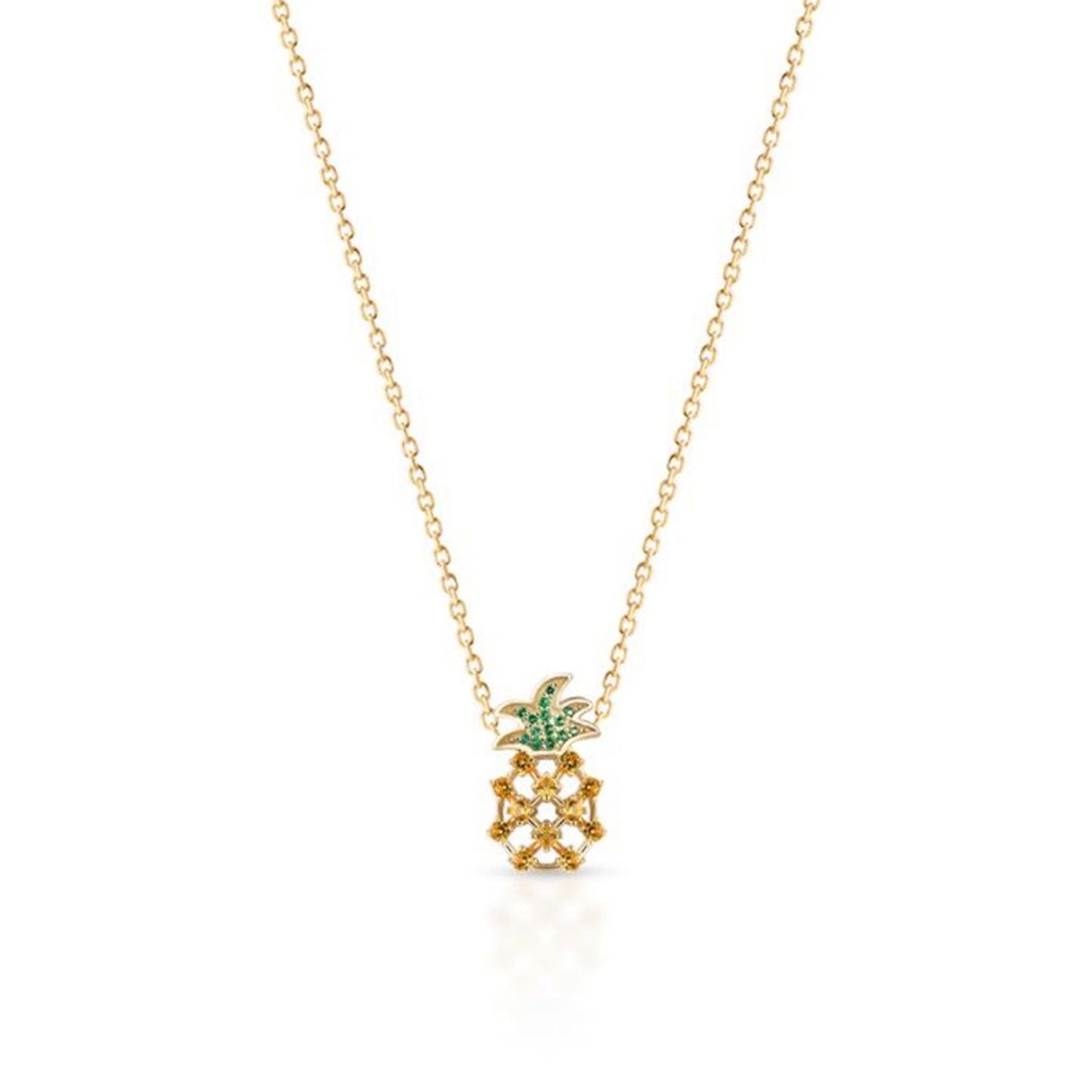 W.KRUK Naszyjnik srebrny pozłacany ananas