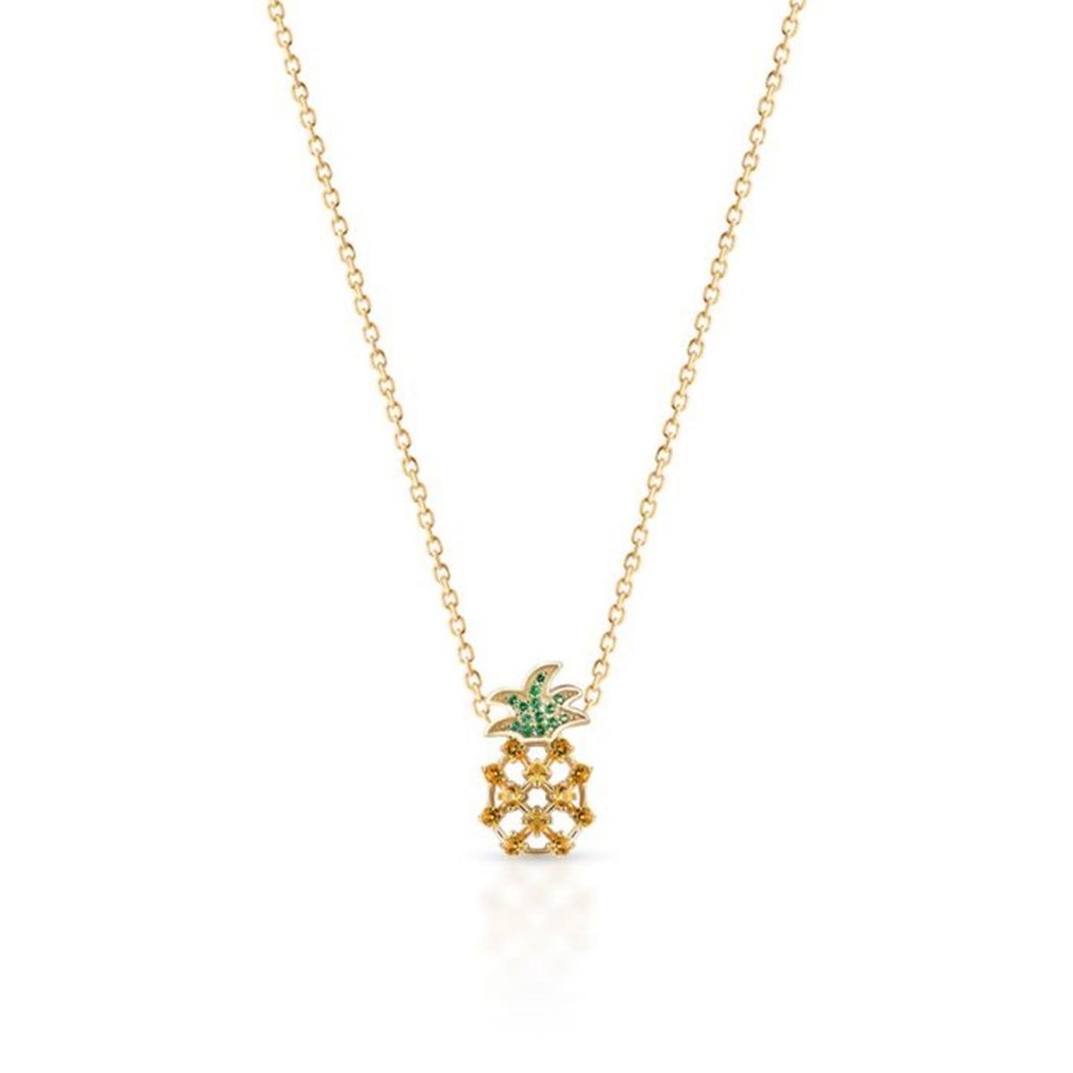 W.KRUK Naszyjnik srebrny pozłacany ananas