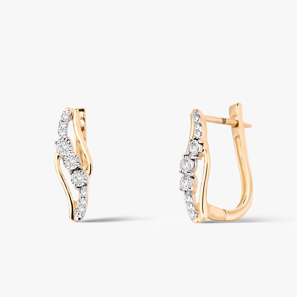 W.KRUK Kolczyki złote z diamentami