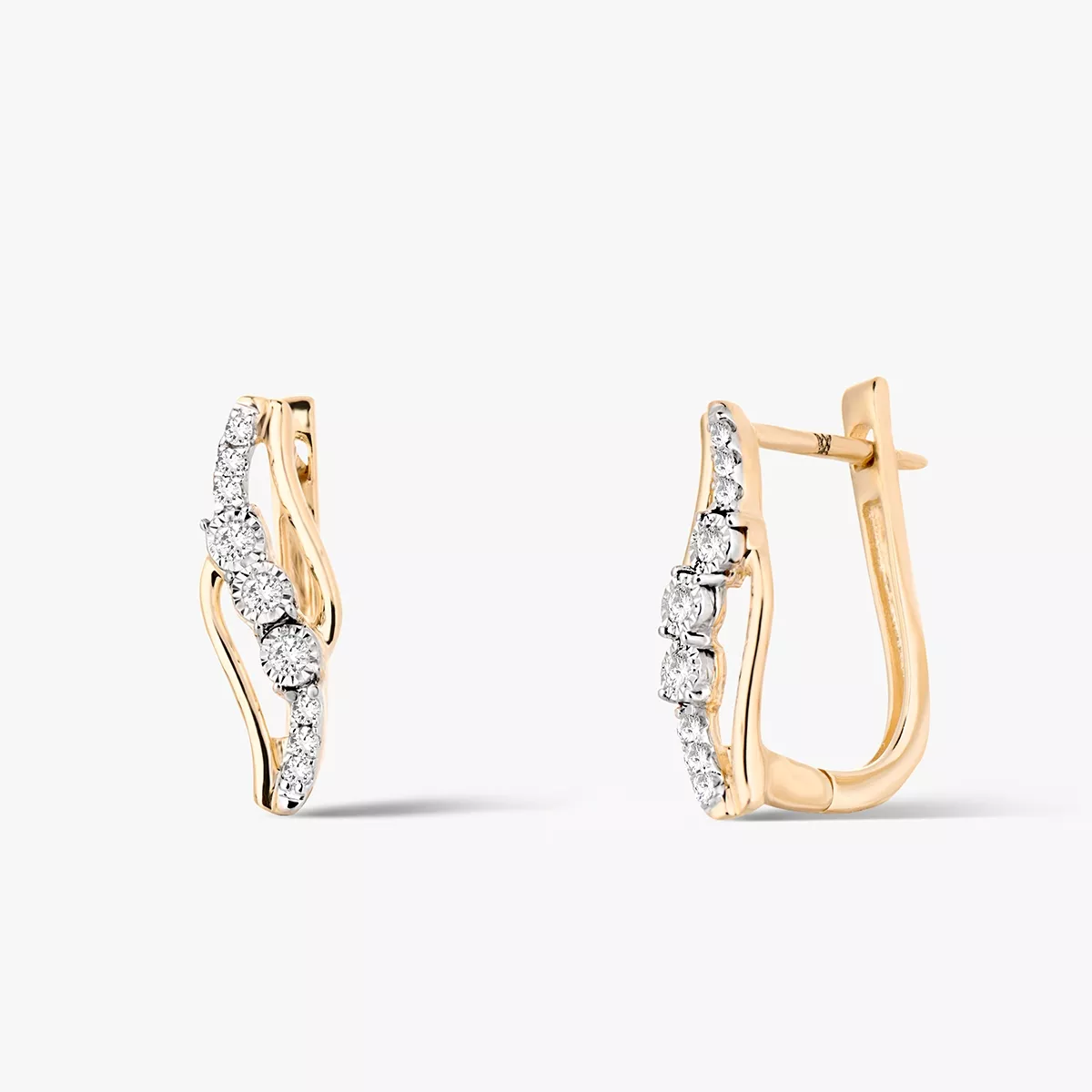 W.KRUK Kolczyki złote z diamentami