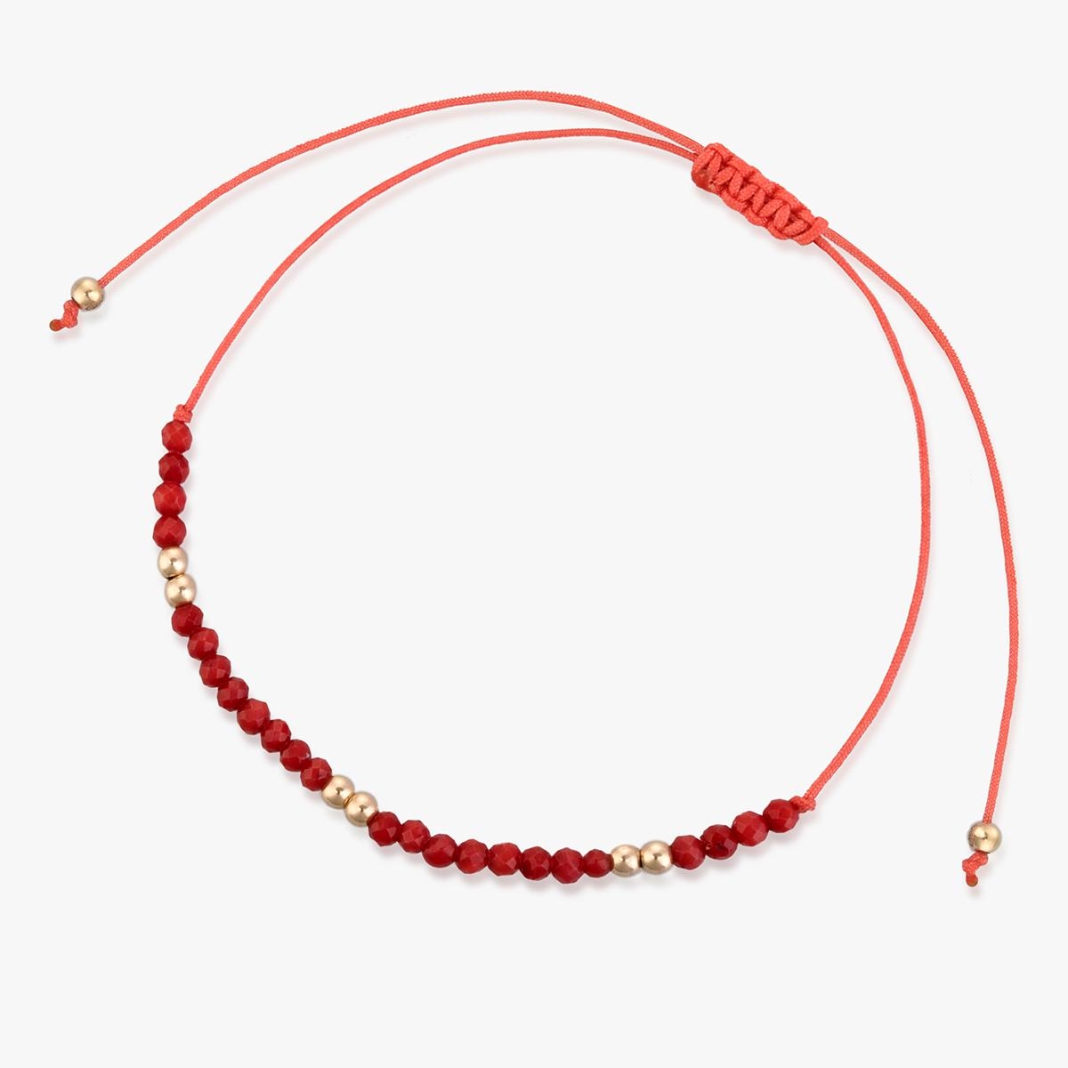 W.KRUK Bransoleta sznurkowa z koralami