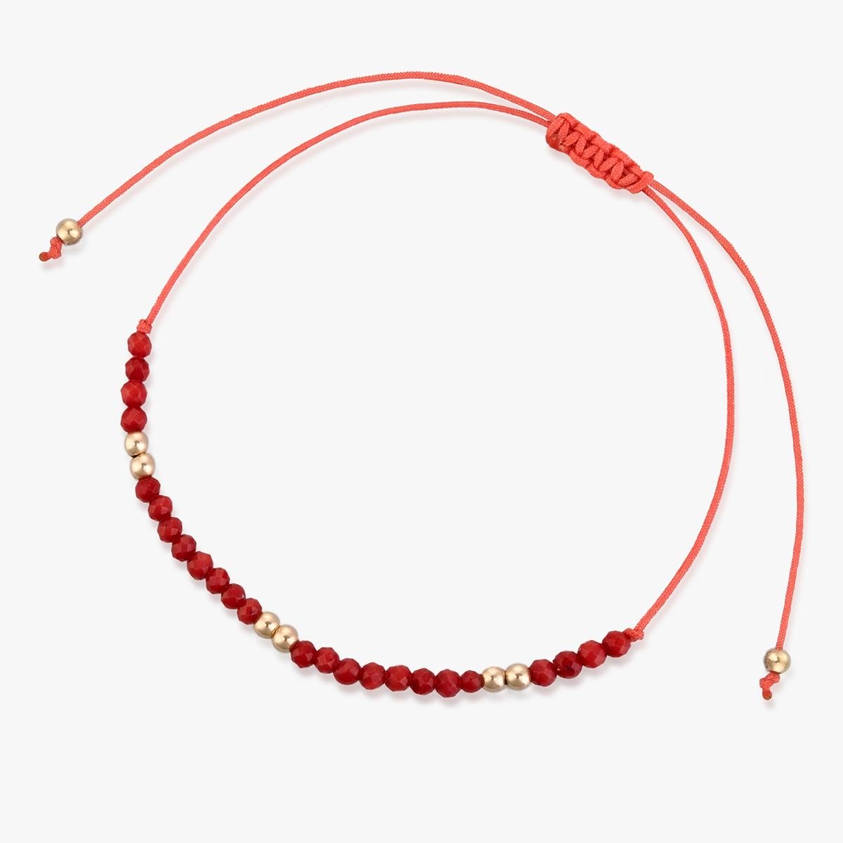 W.KRUK Bransoleta sznurkowa z koralami