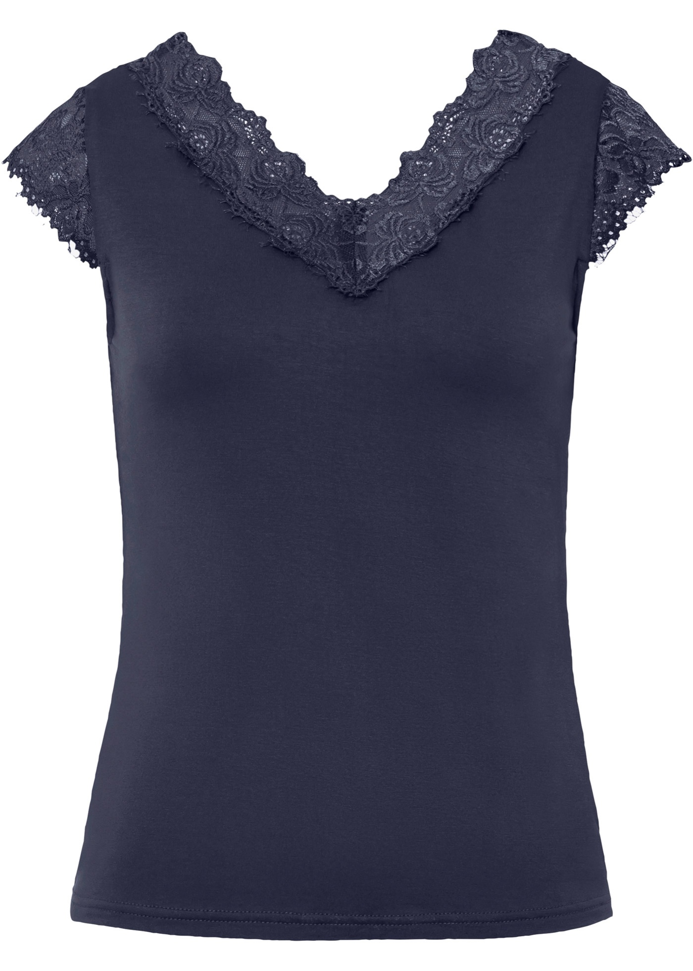 Shirt z koronką z przyjaznej dla środowiska wiskozy