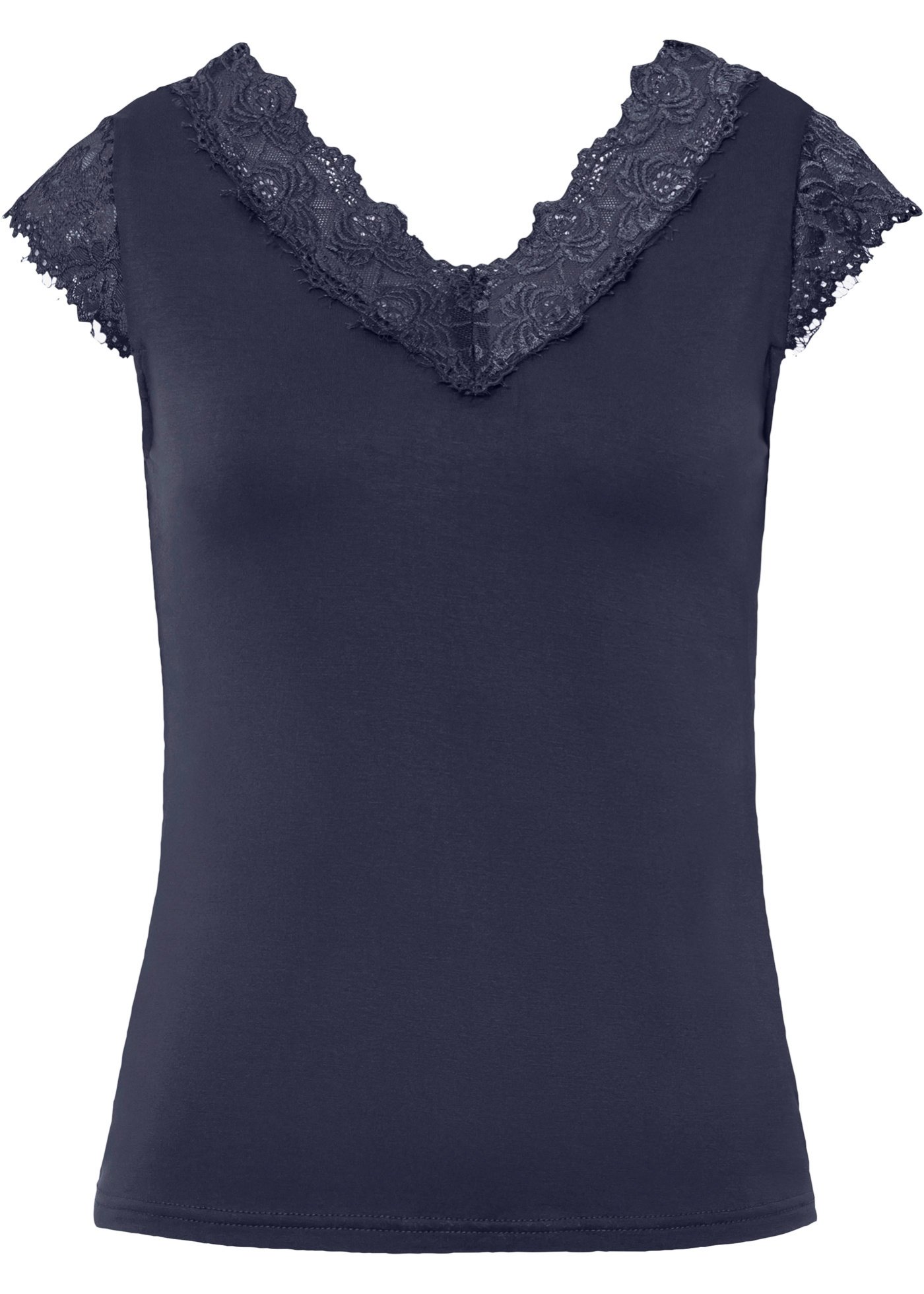 Shirt z koronką z przyjaznej dla środowiska wiskozy