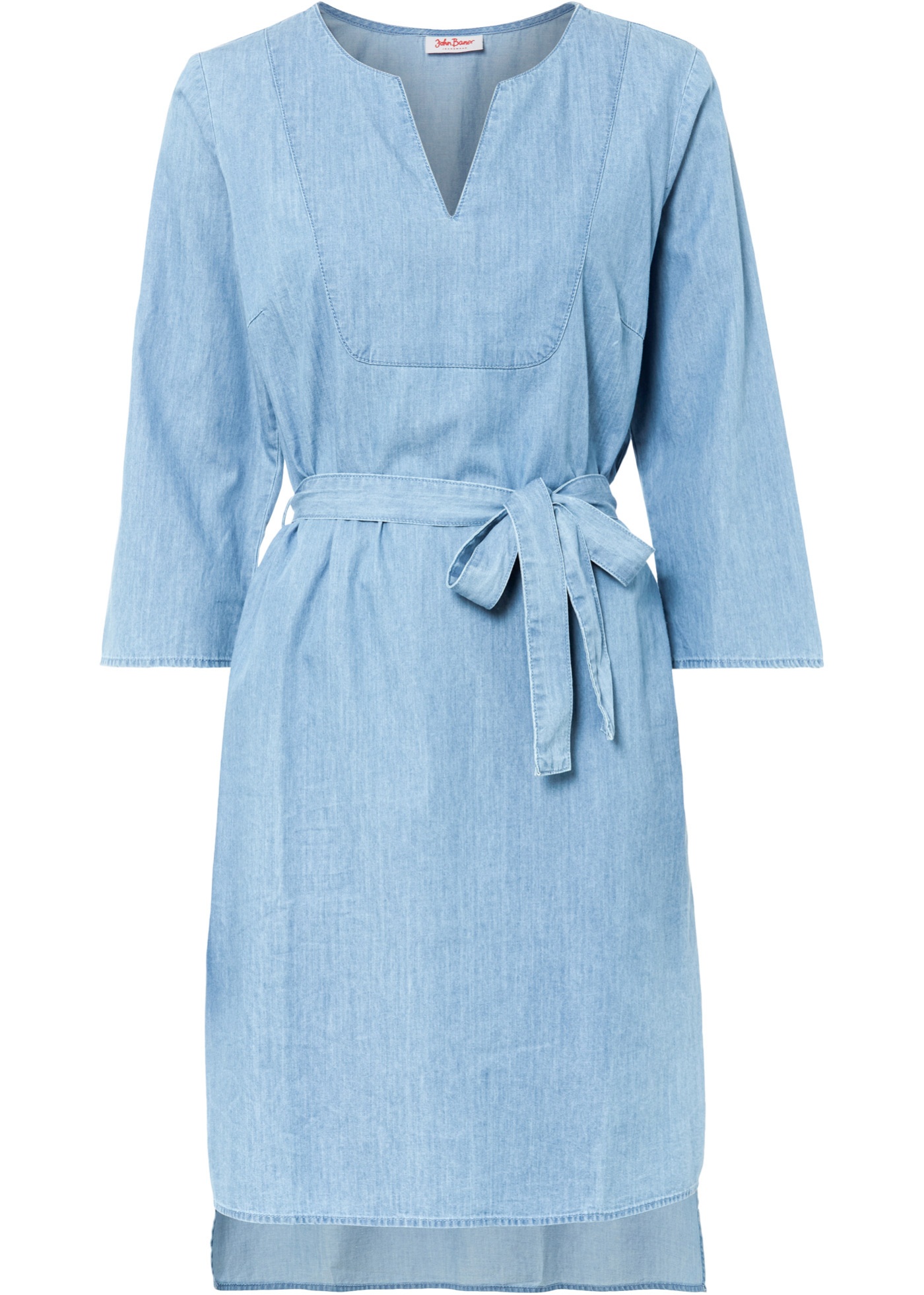 Sukienka tunikowa dżinsowa, rękawy 3/4