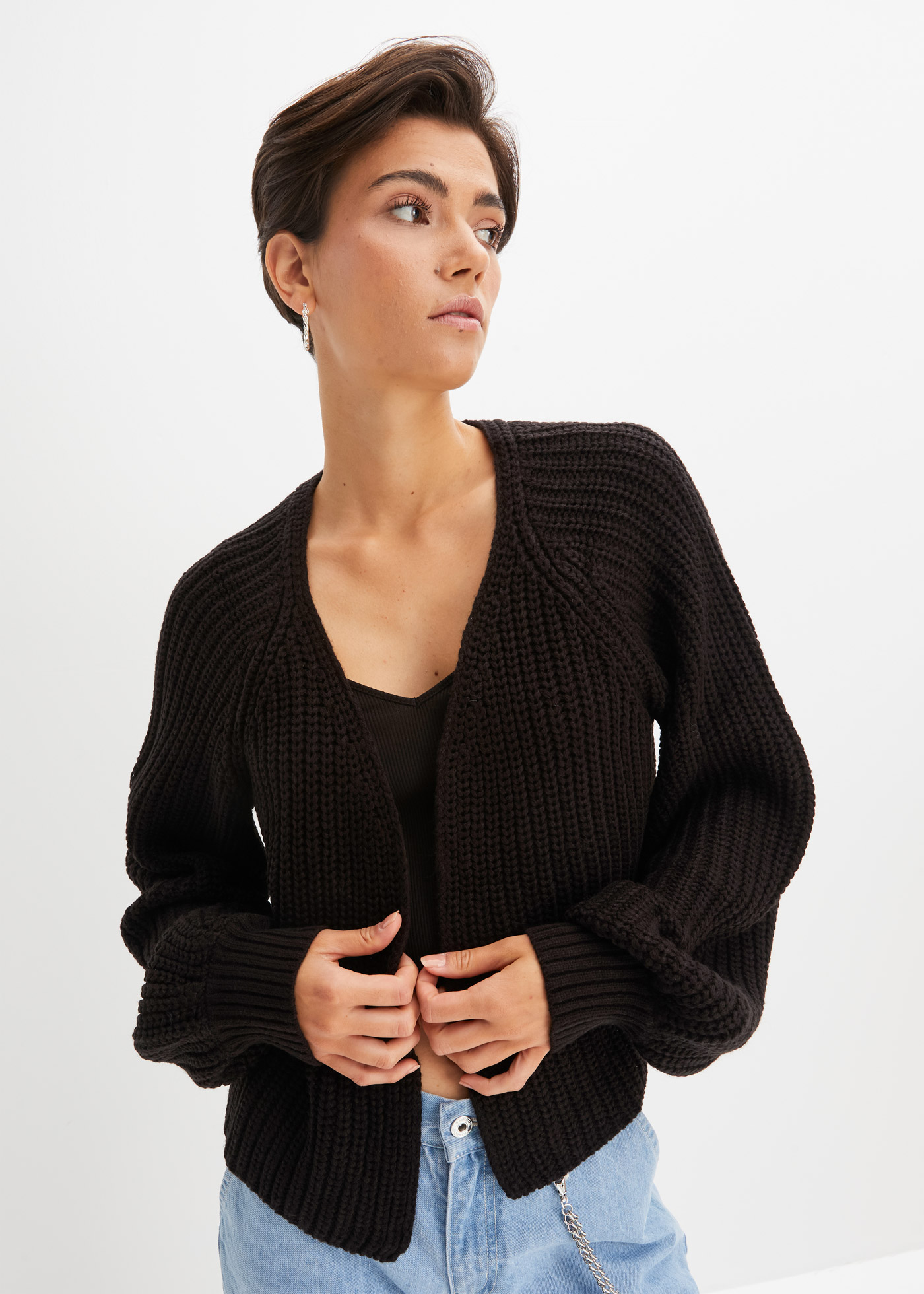 Kardigan z dzianiny o grubym splocie