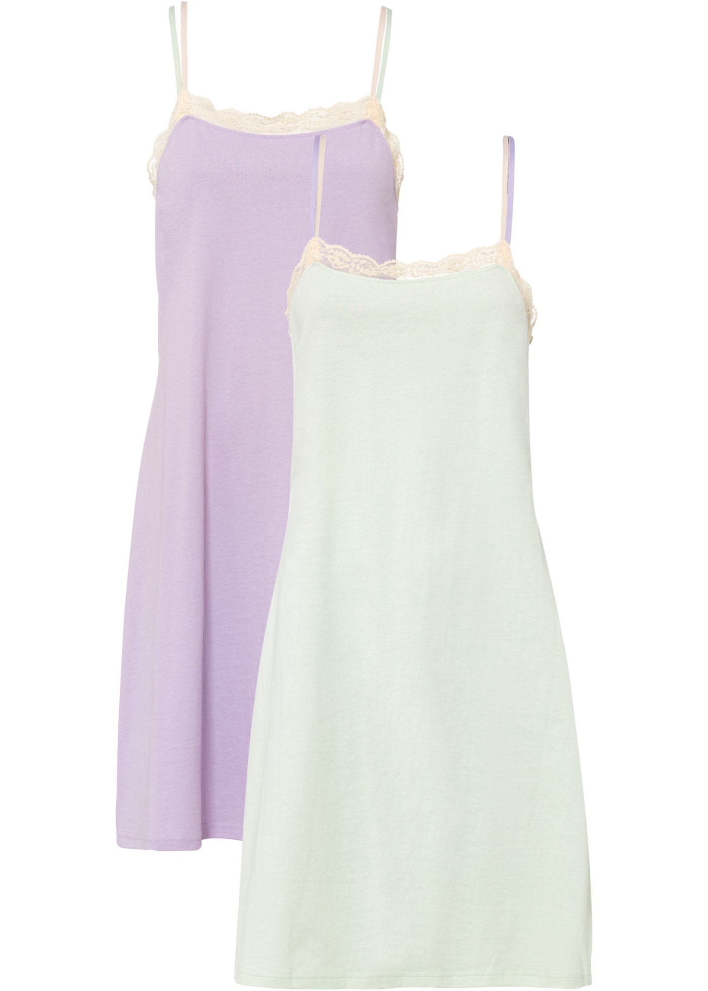 Koszula nocna na wąskich ramiączkach (2 szt.)