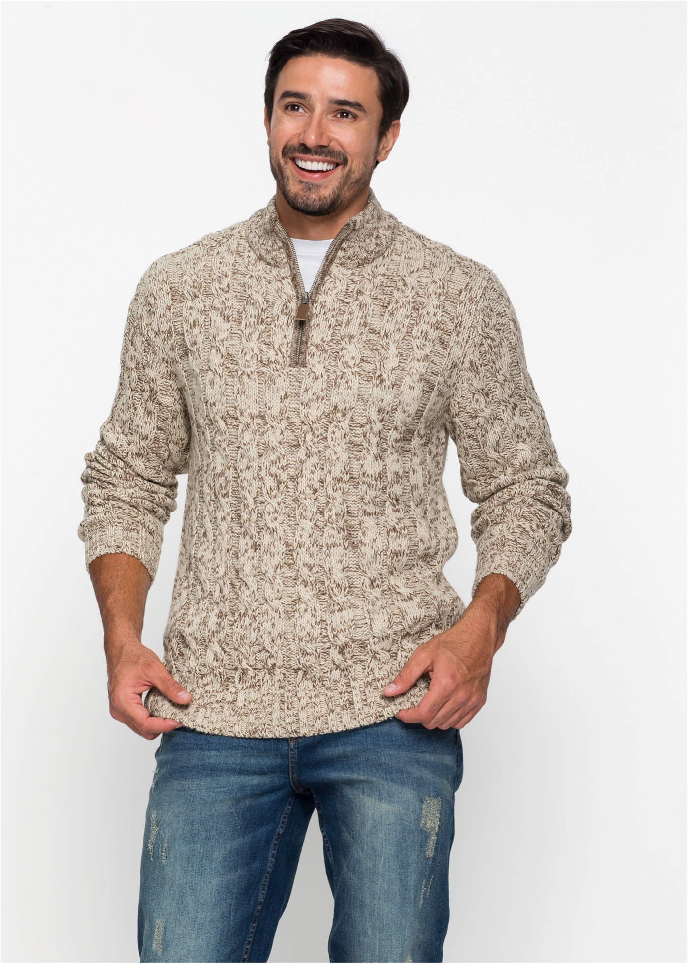 Sweter ze stójką z zamkiem