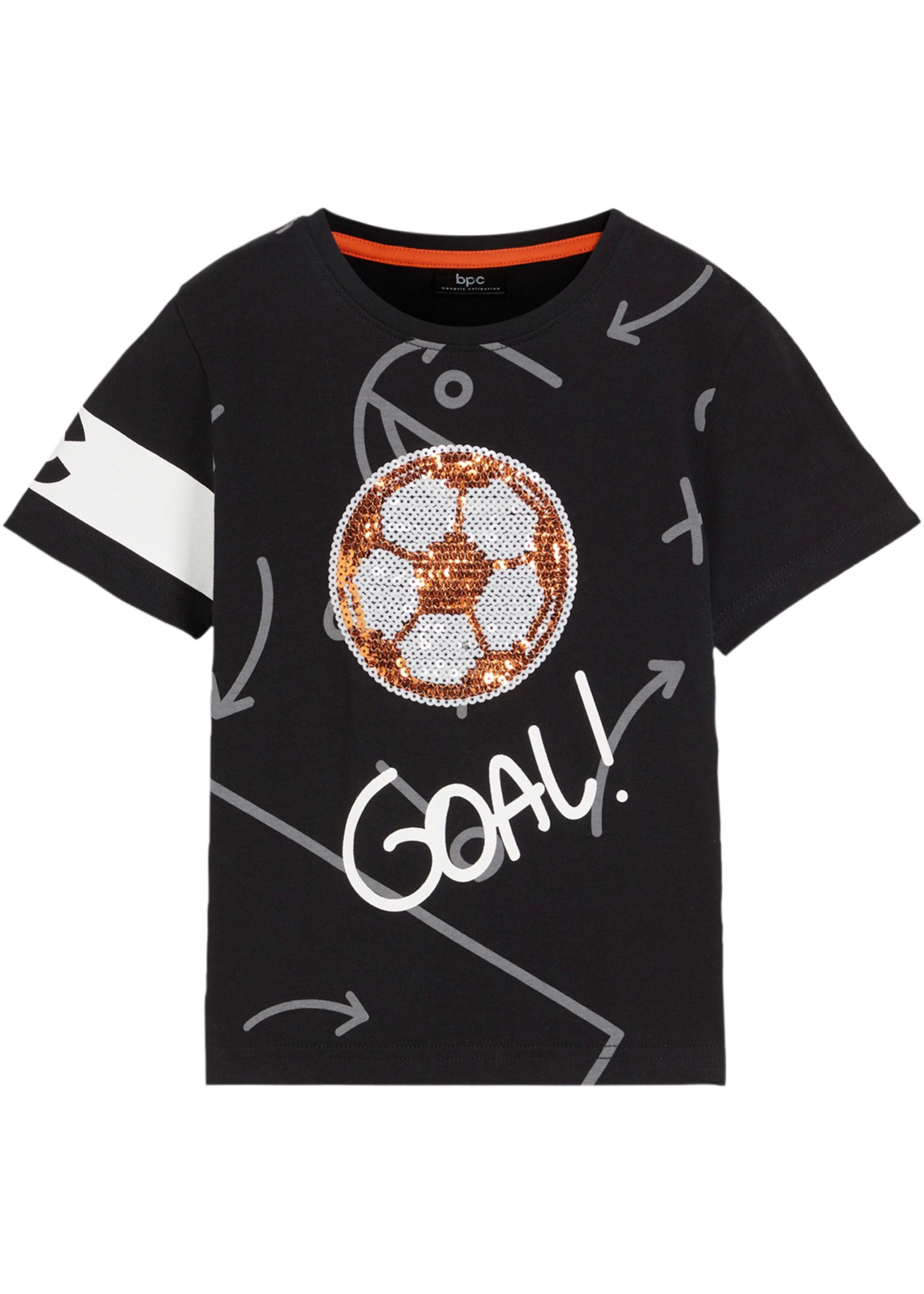 T-shirt chłopięcy z obracanymi cekinami, z bawełny organicznej