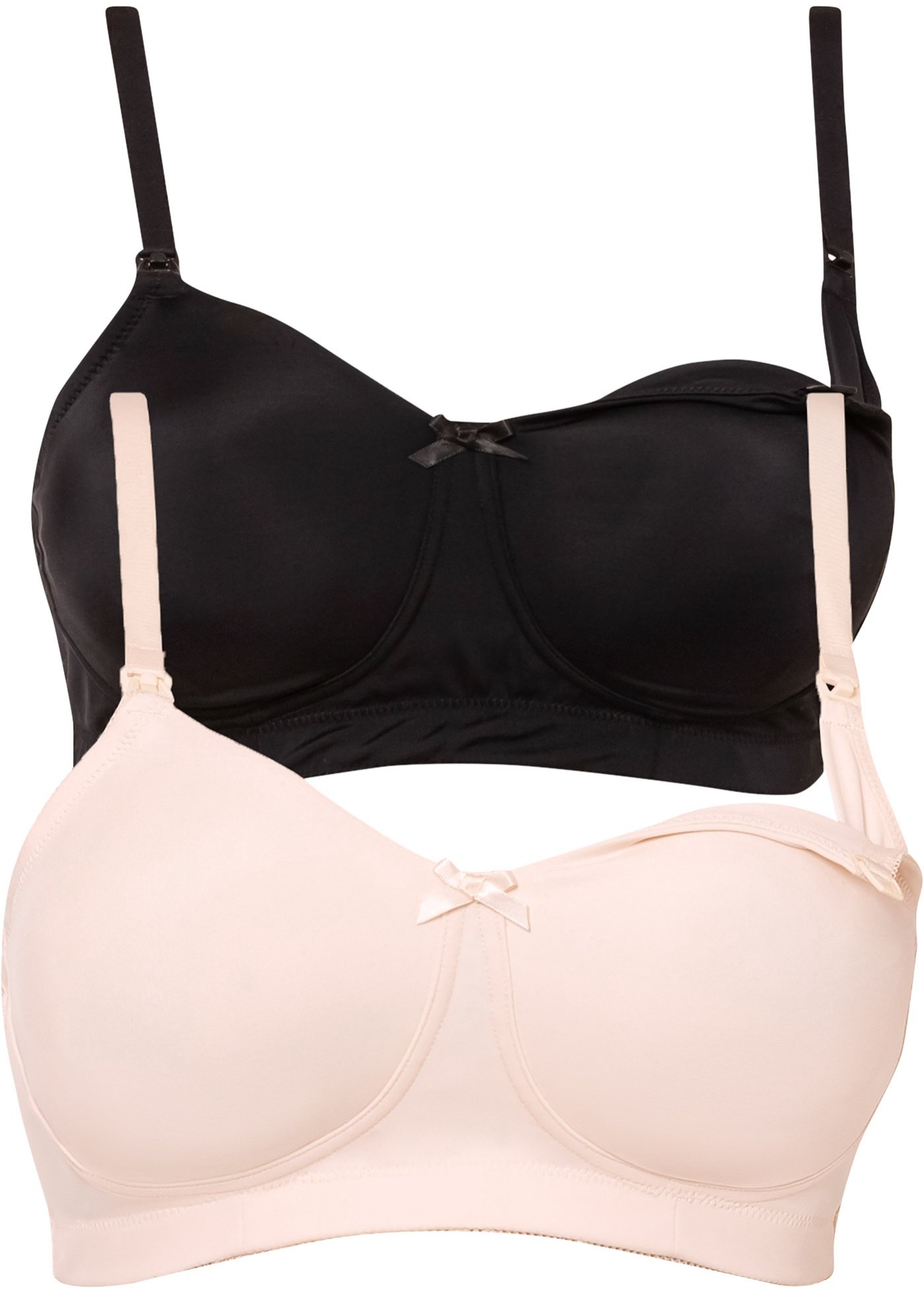 Biustonosz typu t-shirt do karmienia piersią, bez fiszbinów, z materiału z recyklingu (2 szt.)