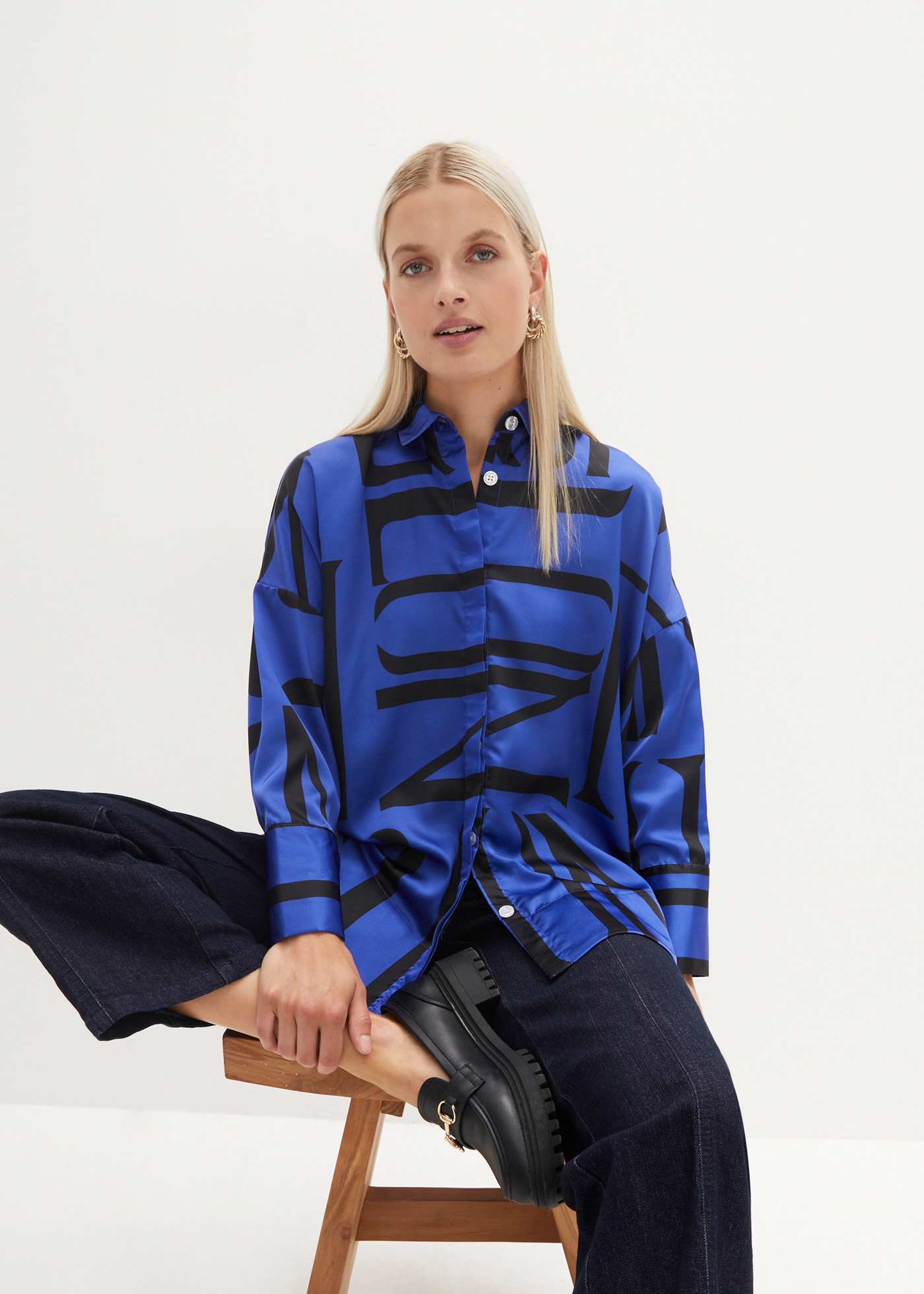 Bluzka satynowa oversize