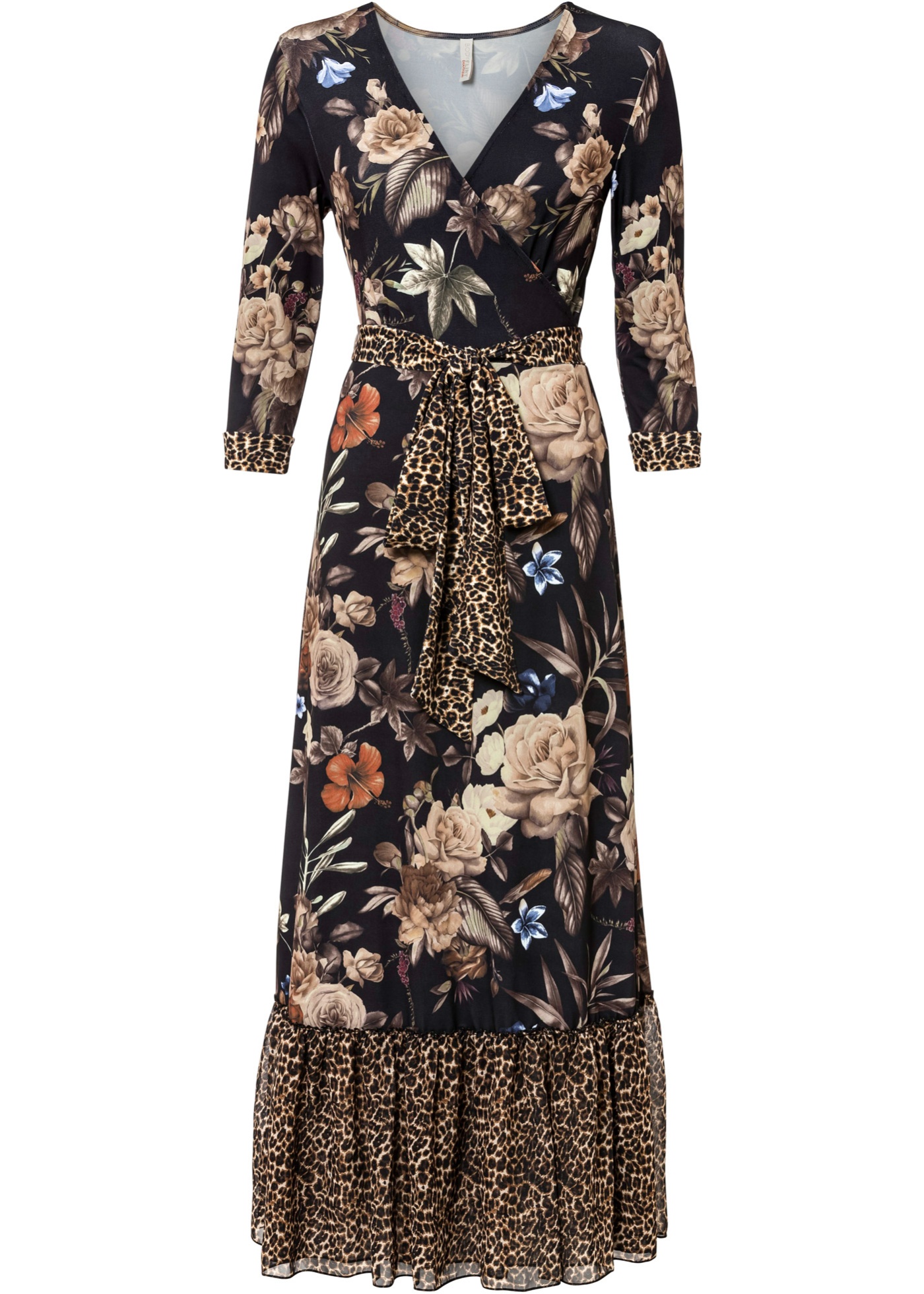 Sukienka kopertowa z nadrukiem w cętki leoparda