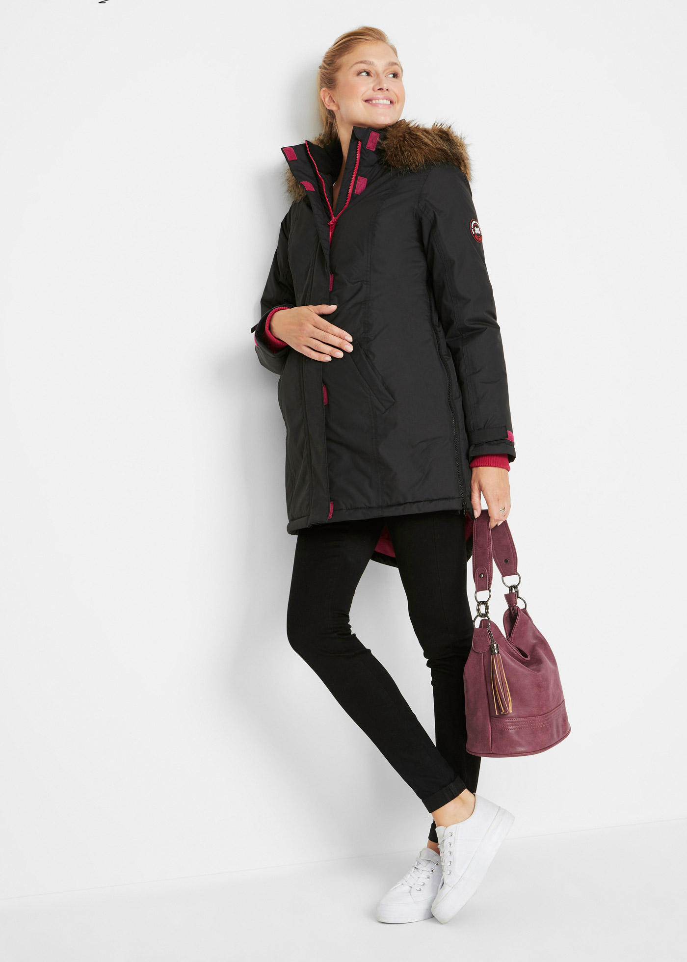 Kurtka ciążowa z wstawką na nosidełko niemowlęce