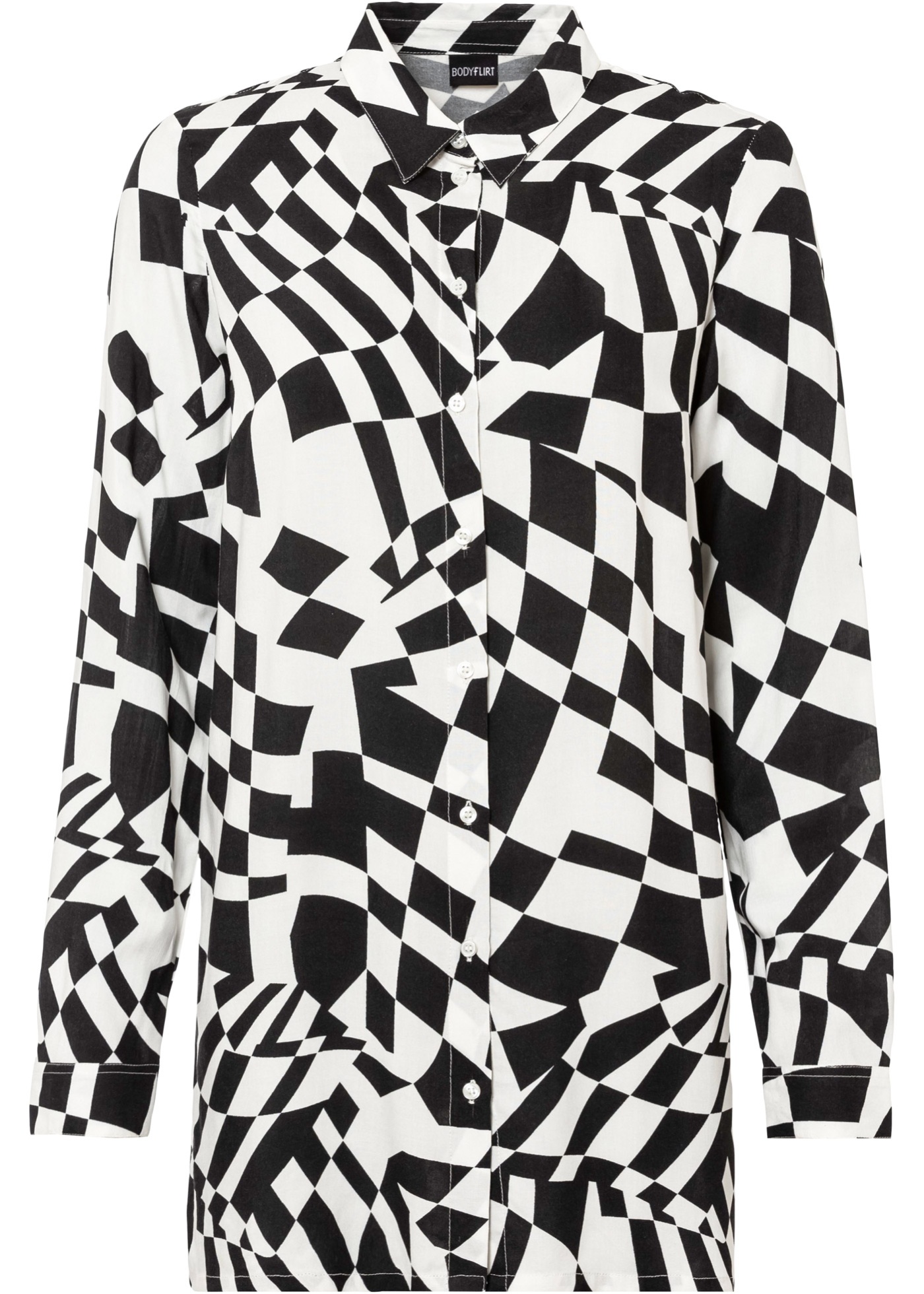 Długa bluzka z nadrukiem, z przyjaznej dla środowiska wiskozy