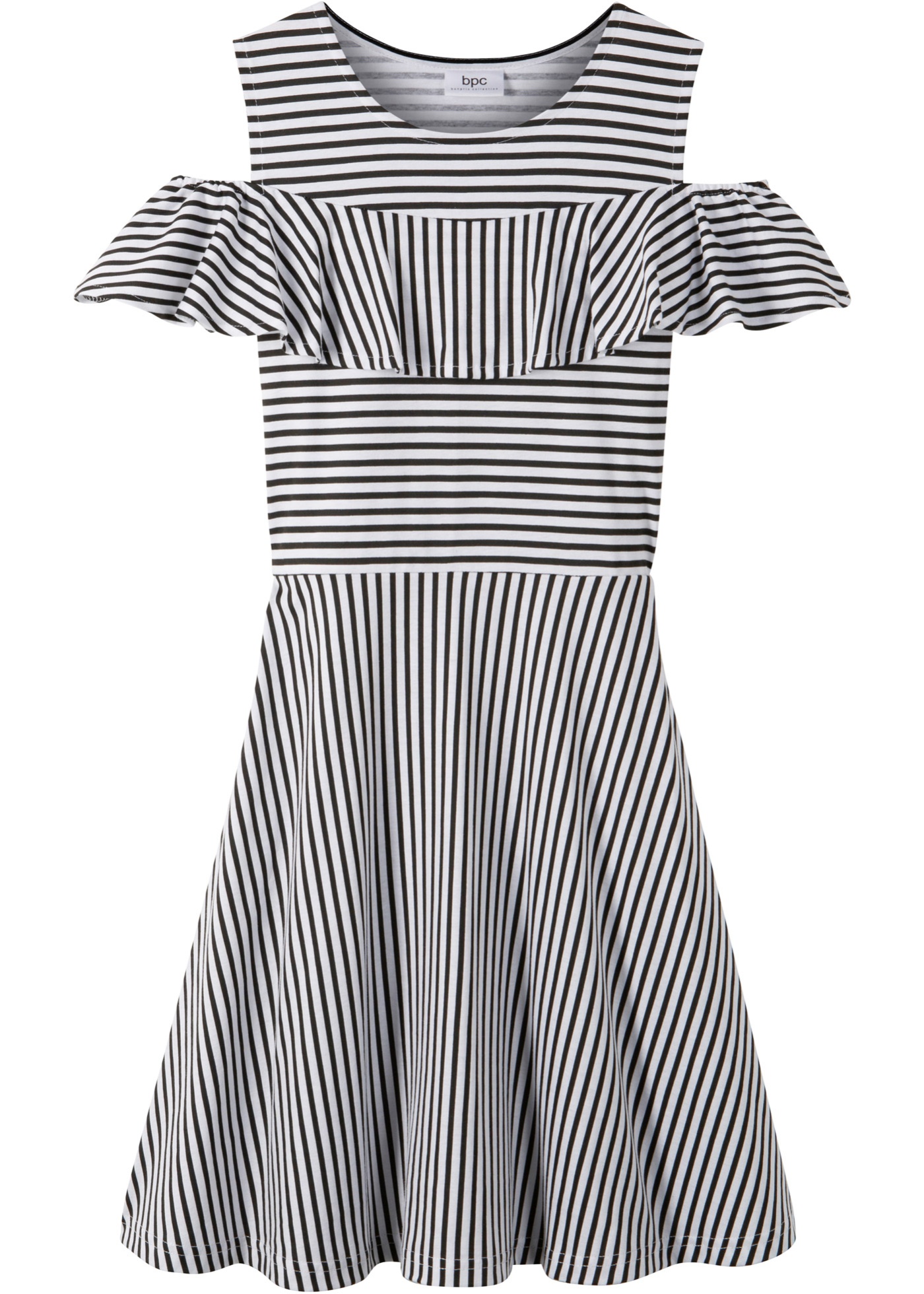 Sukienka dziewczęca z falbaną, bawełna organiczna