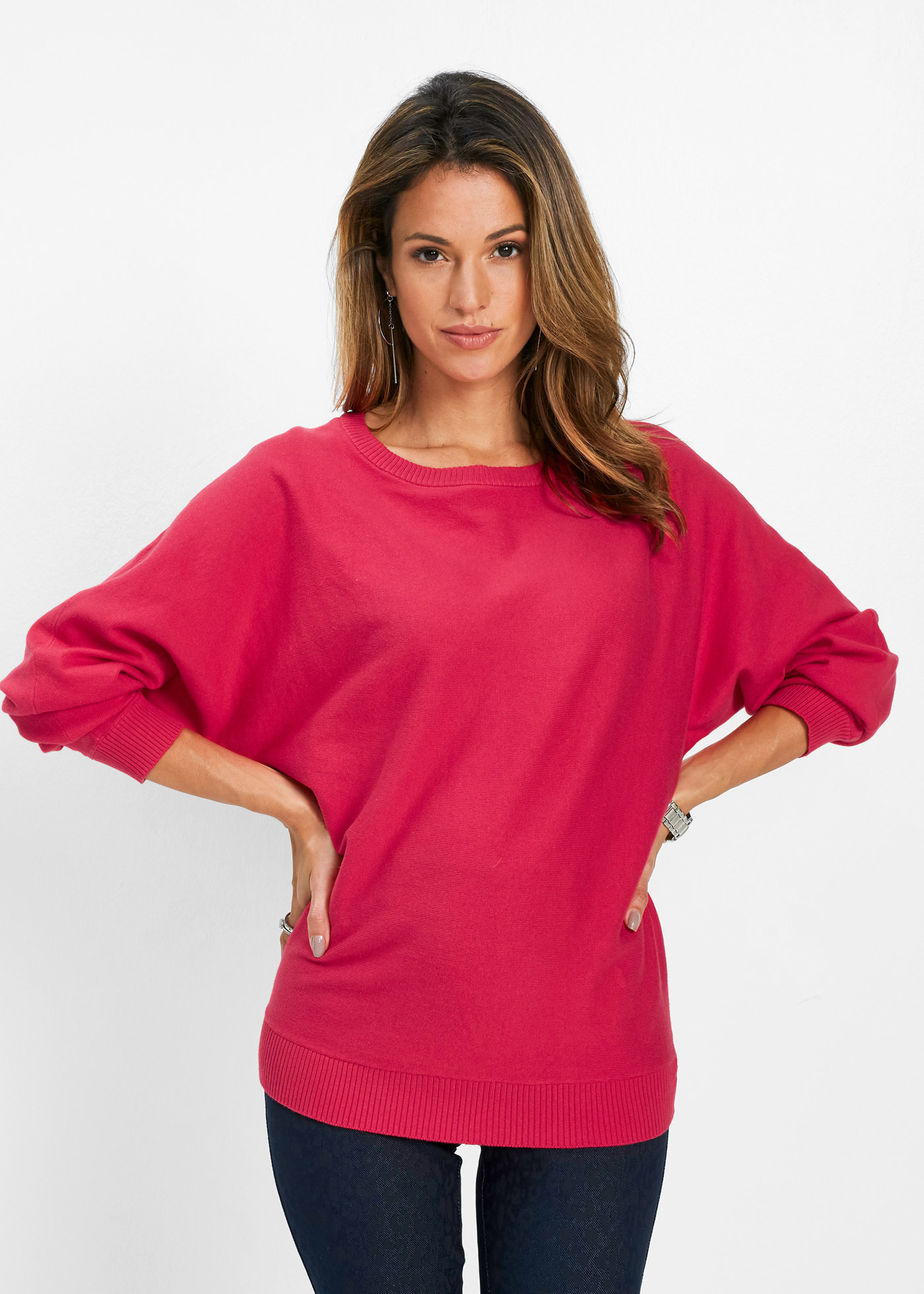 Sweter z rękawami typu nietoperz