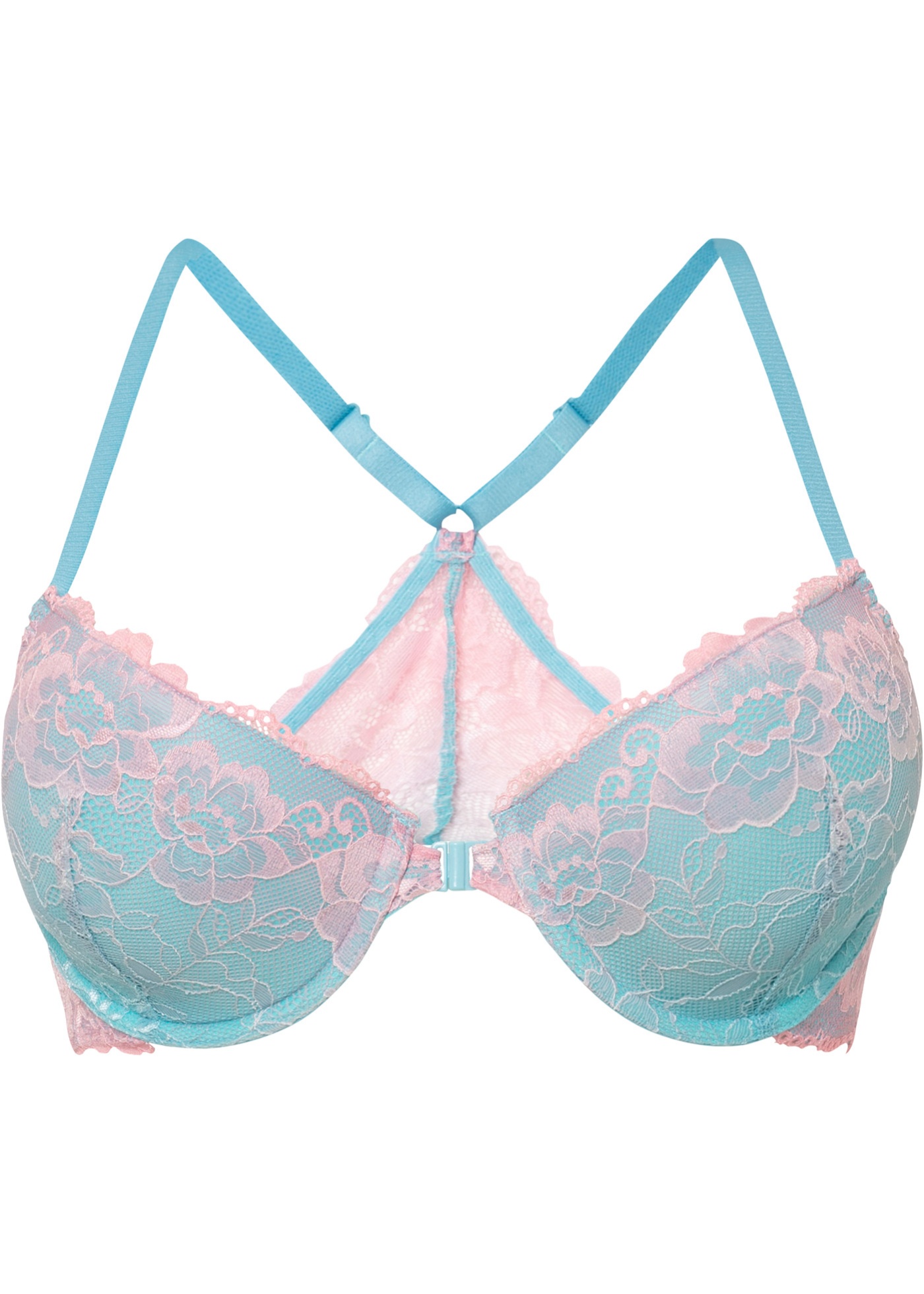 Biustonosz usztywniany na fiszbinach, zapinany z przodu