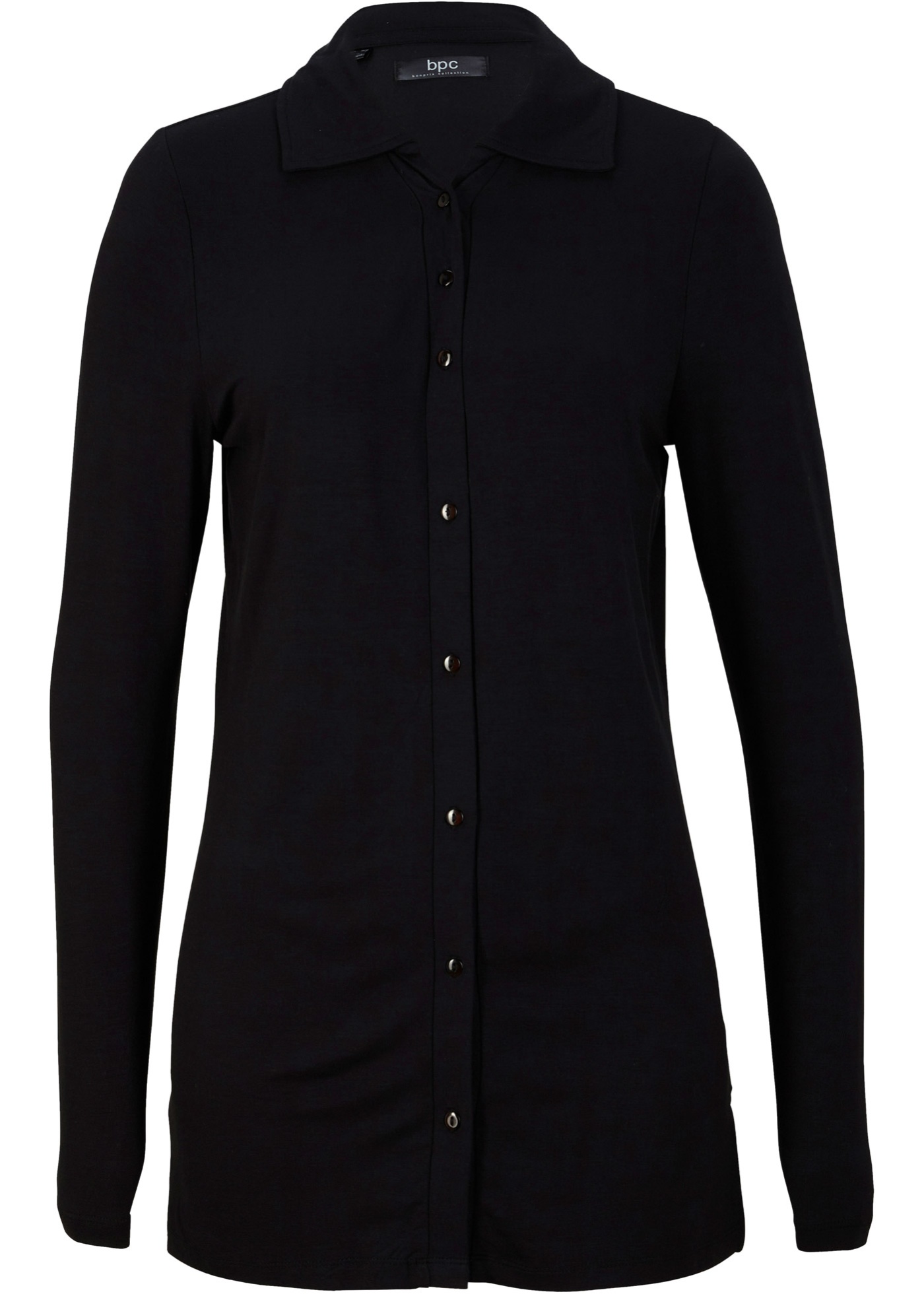 Bluzka shirtowa z dżerseju, z plisą guzikową