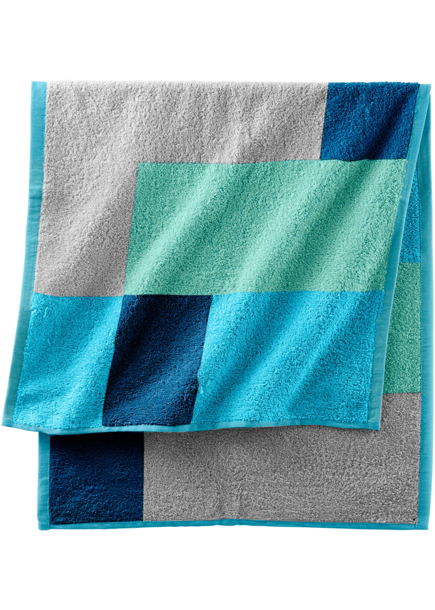 Ręczniki z nadrukiem w kolorowe kwadraty