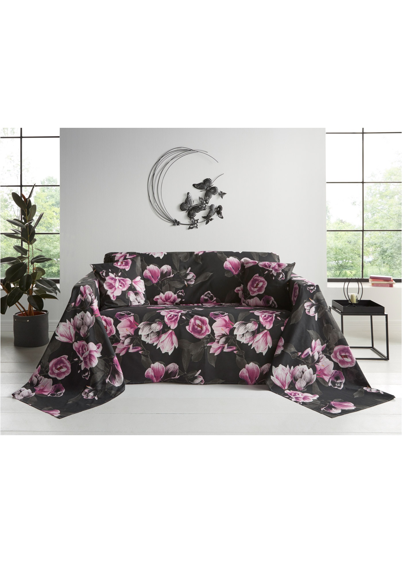 Narzuta z nadrukiem w magnolie