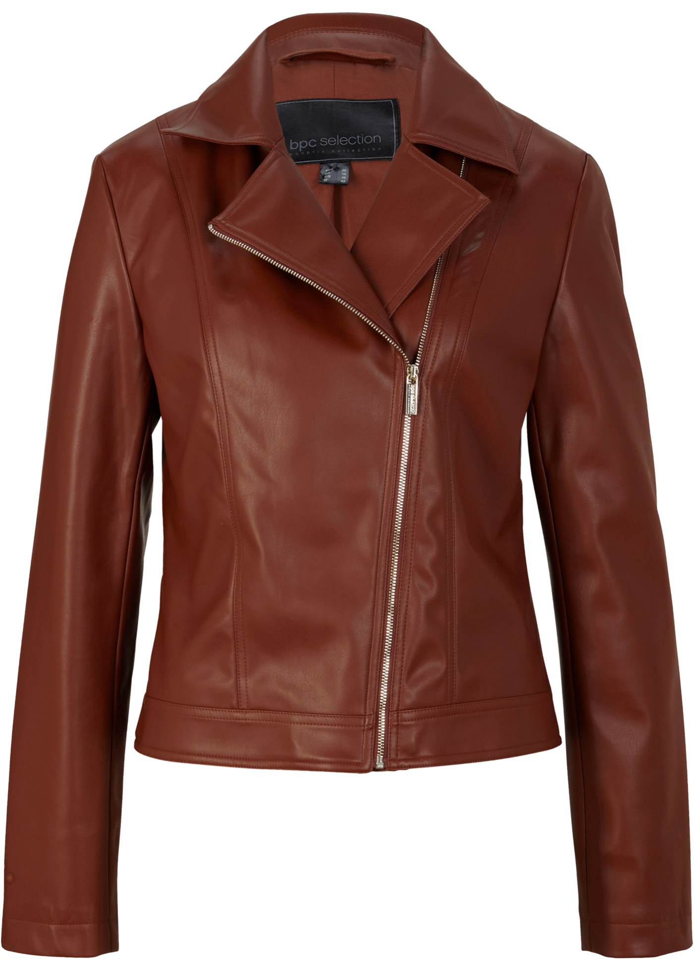 Kurtka biker ze sztucznej skóry