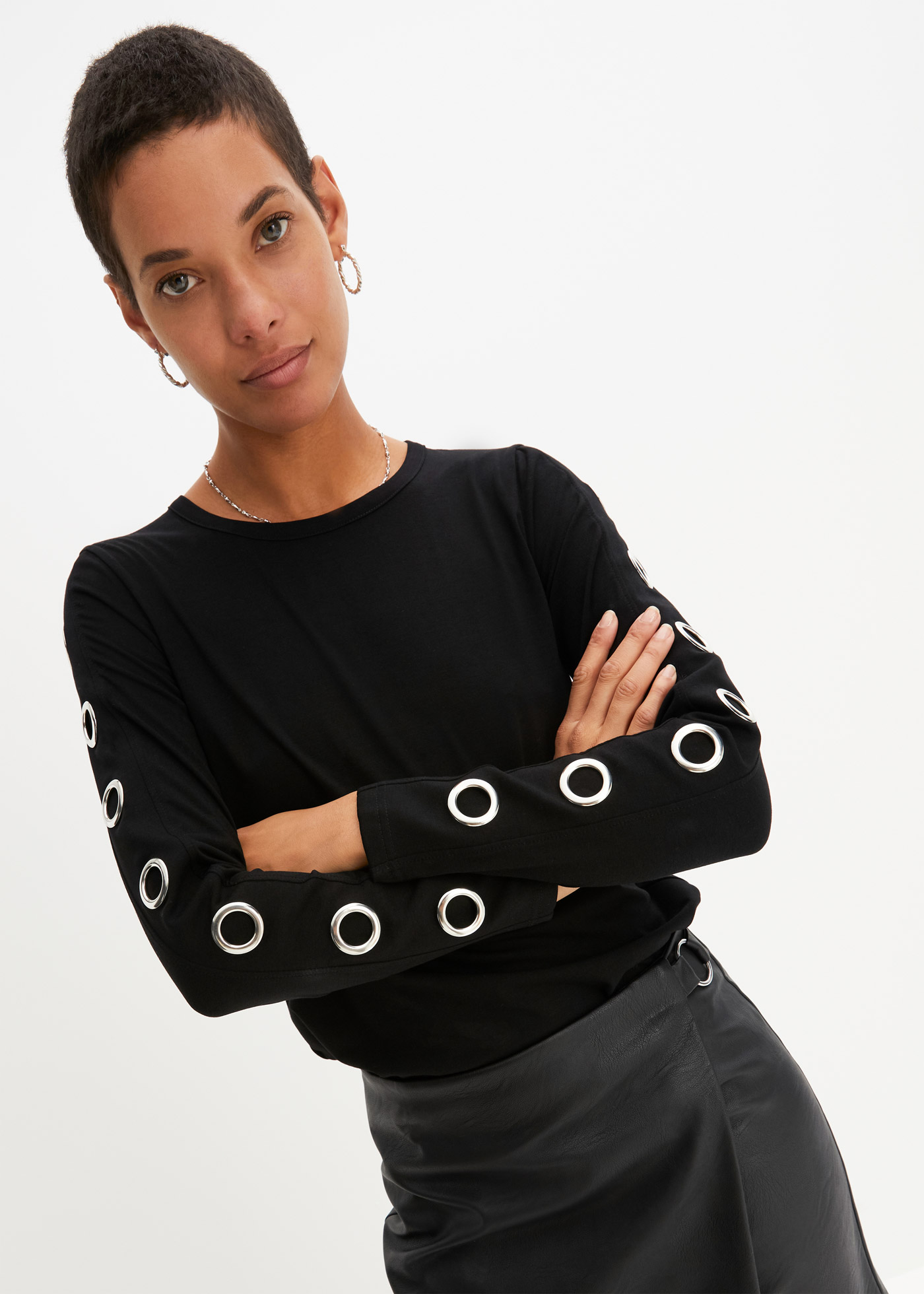 Shirt z długim rękawem z oczkami