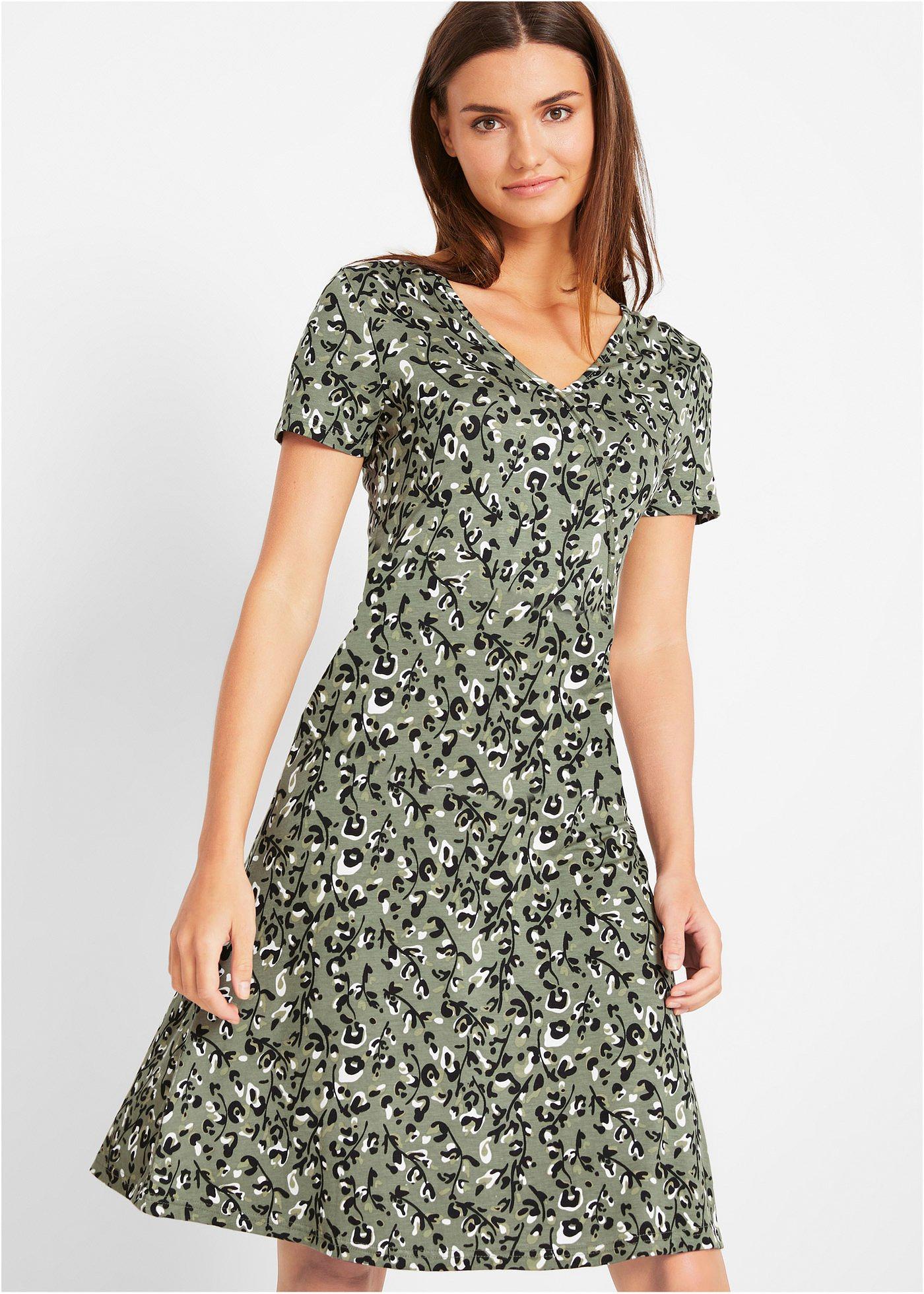 Sukienka T-shirtowa z lejącego materiału z wiskozą