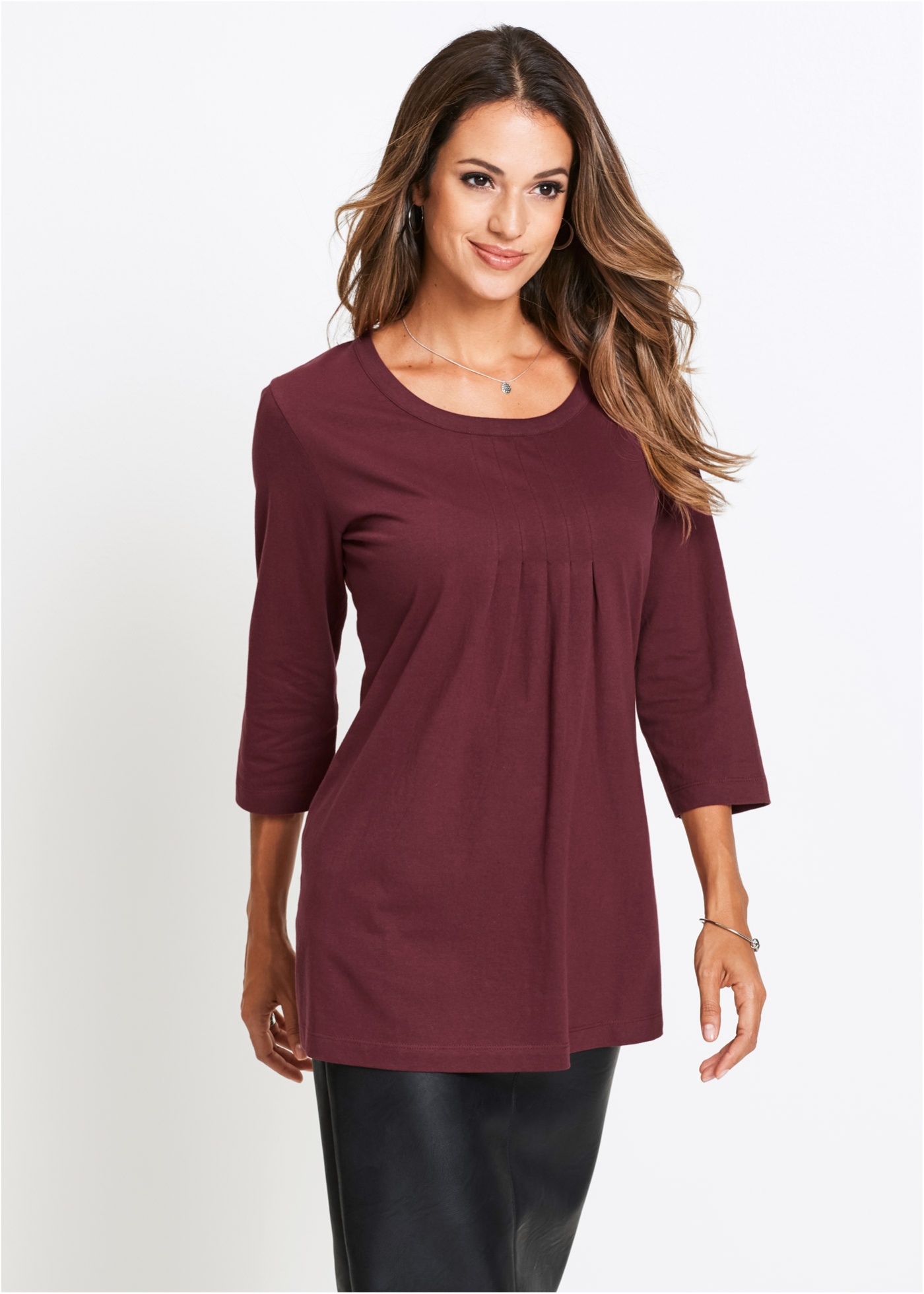 Długi shirt, rękawy 3/4